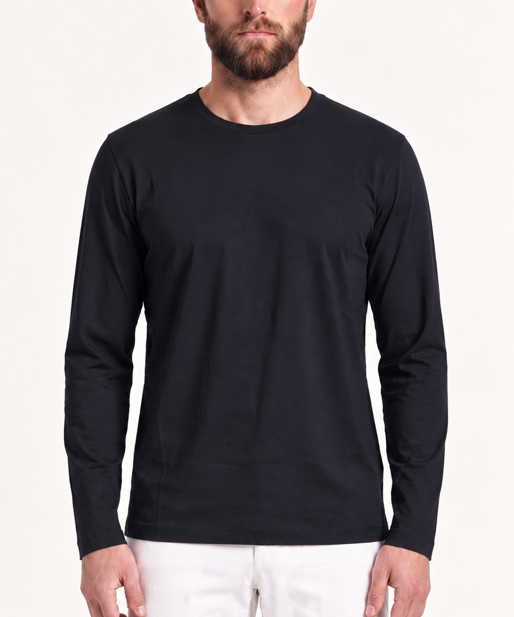 INTERLOCK SUPIMA LONGSLEEVE | NAVY BLUE