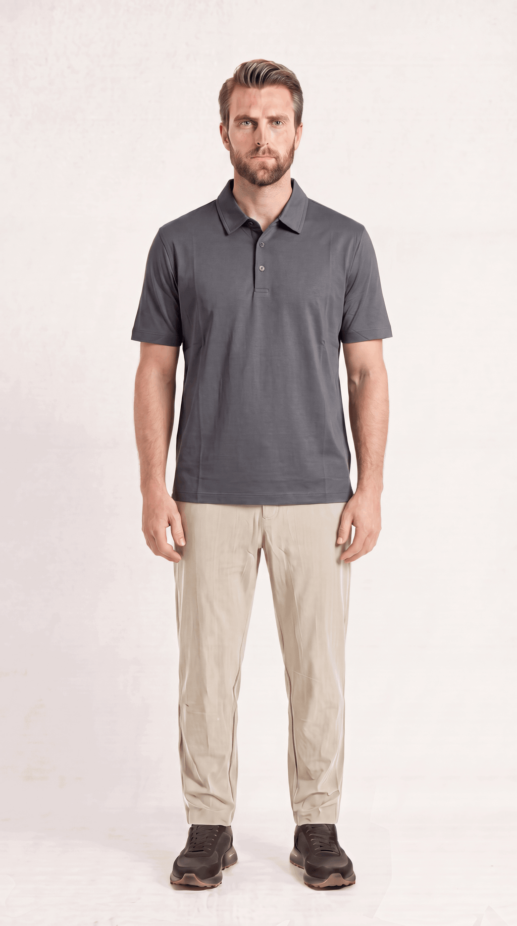 INTERLOCK SUPIMA POLO | SLATE GREY