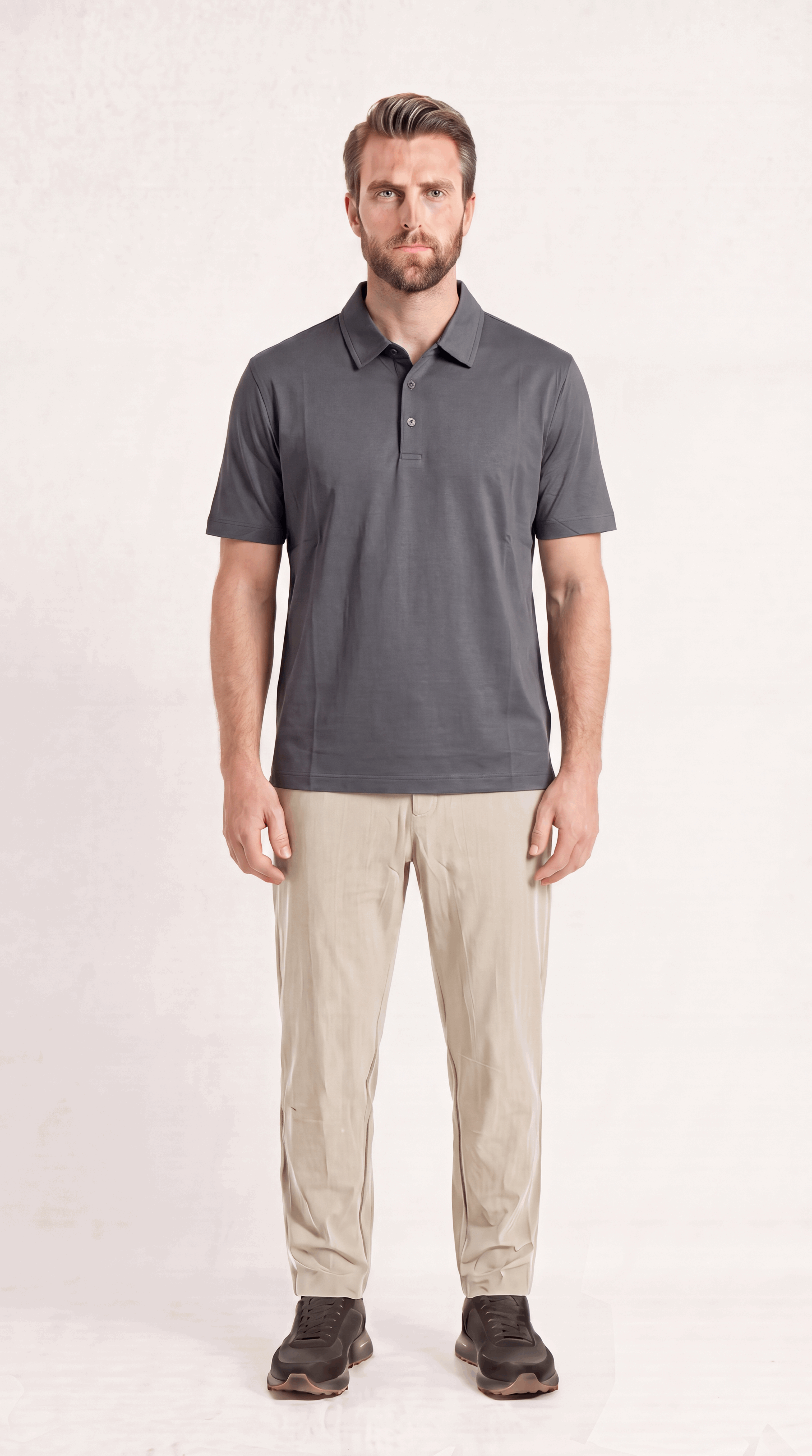 INTERLOCK SUPIMA POLO | SLATE GREY