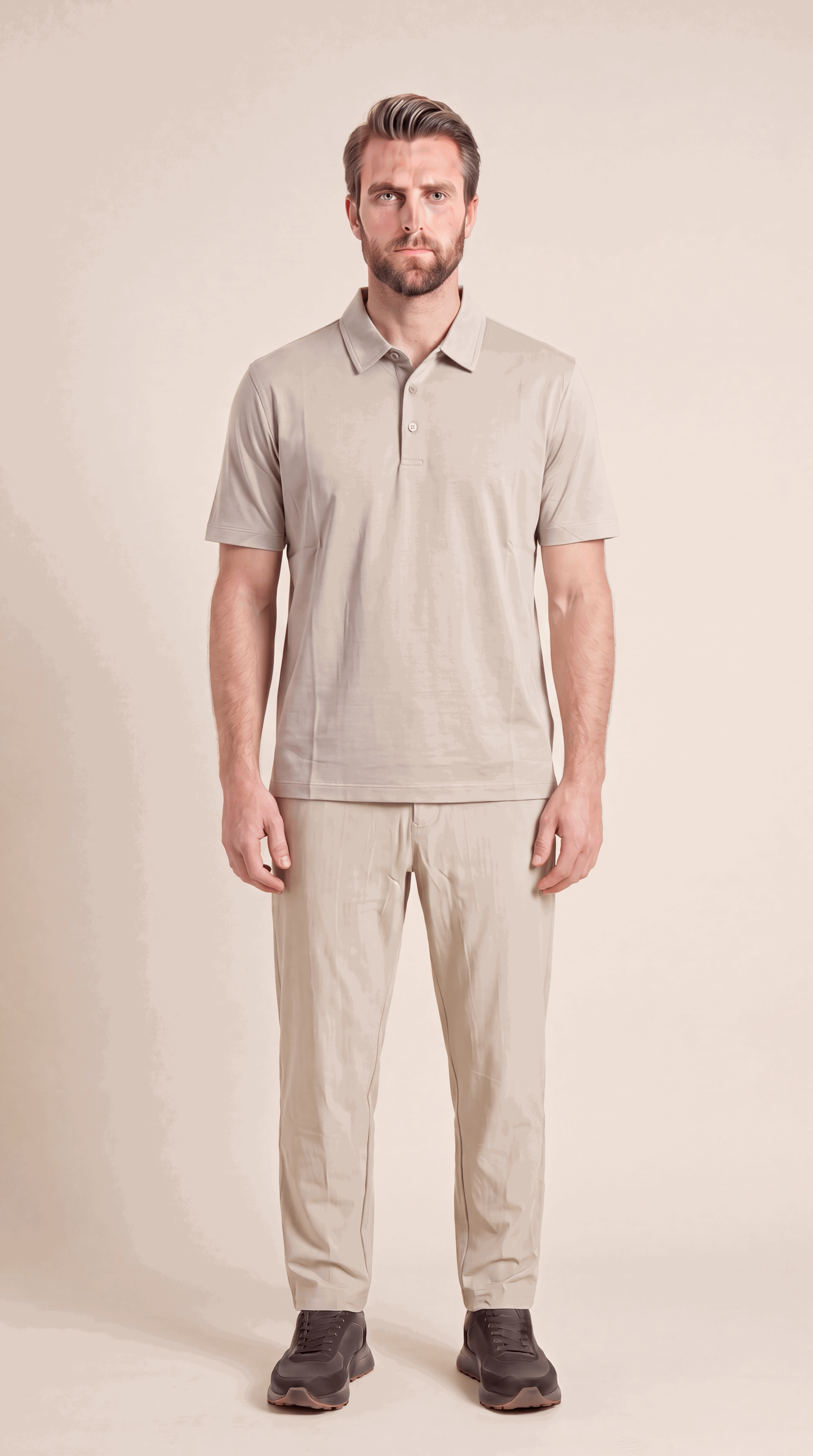 INTERLOCK SUPIMA POLO | LIGHT BEIGE