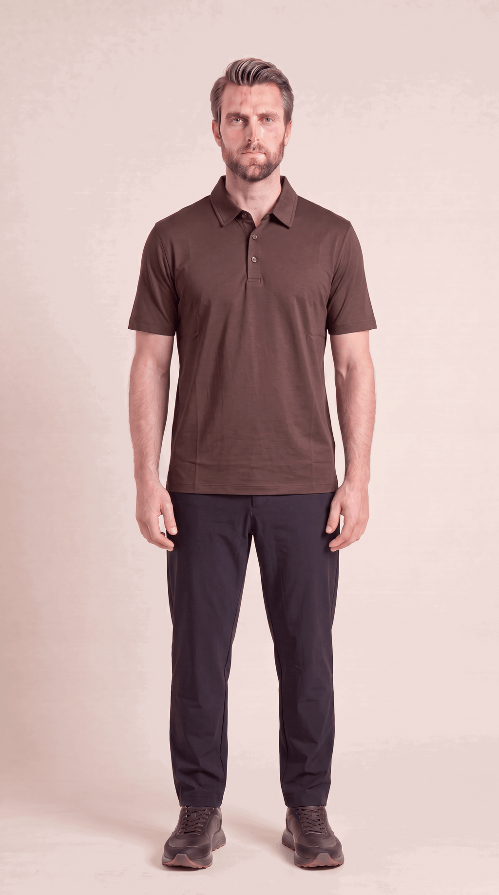 INTERLOCK SUPIMA POLO | DARK BROWN