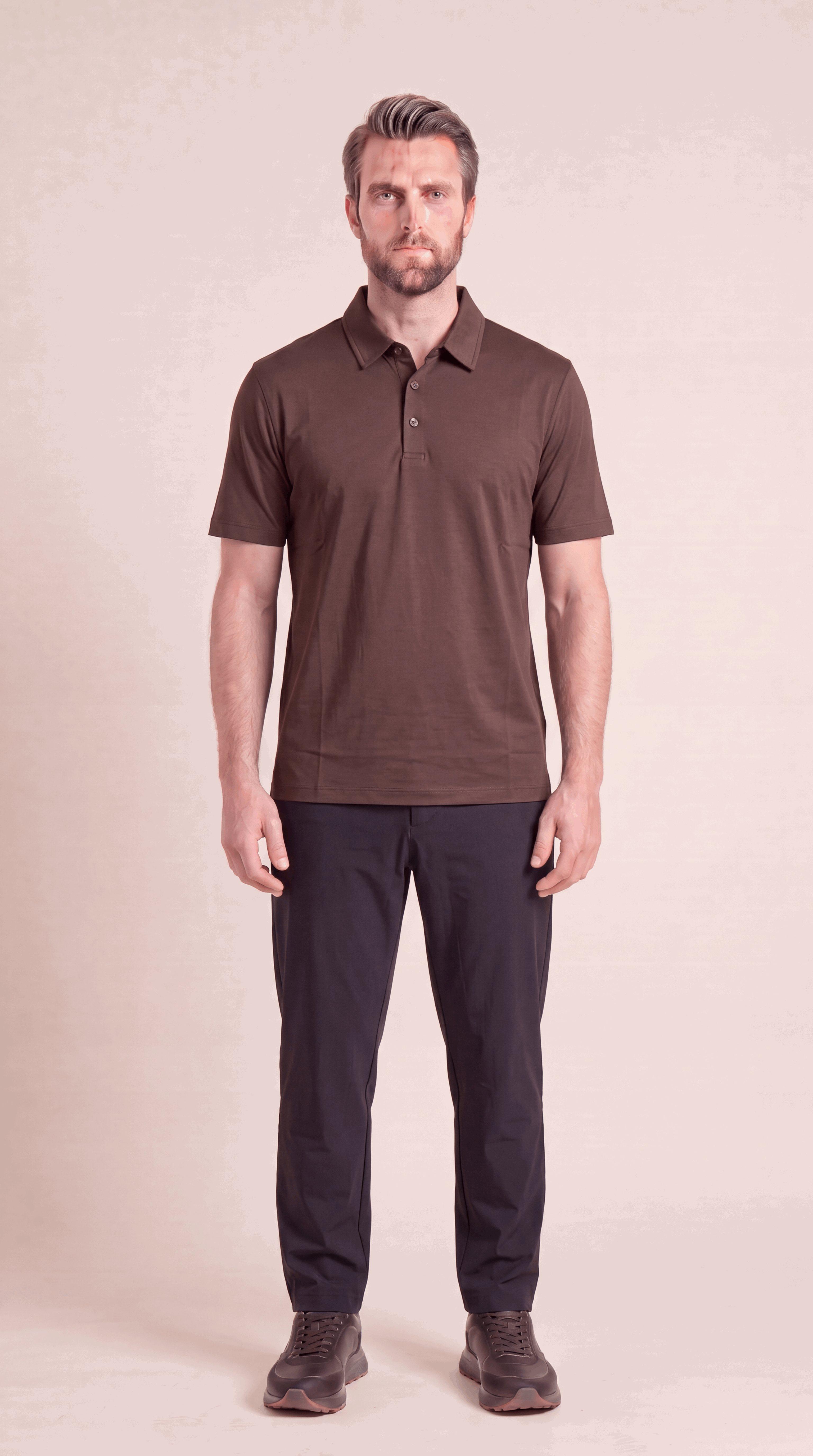 INTERLOCK SUPIMA POLO | DARK BROWN