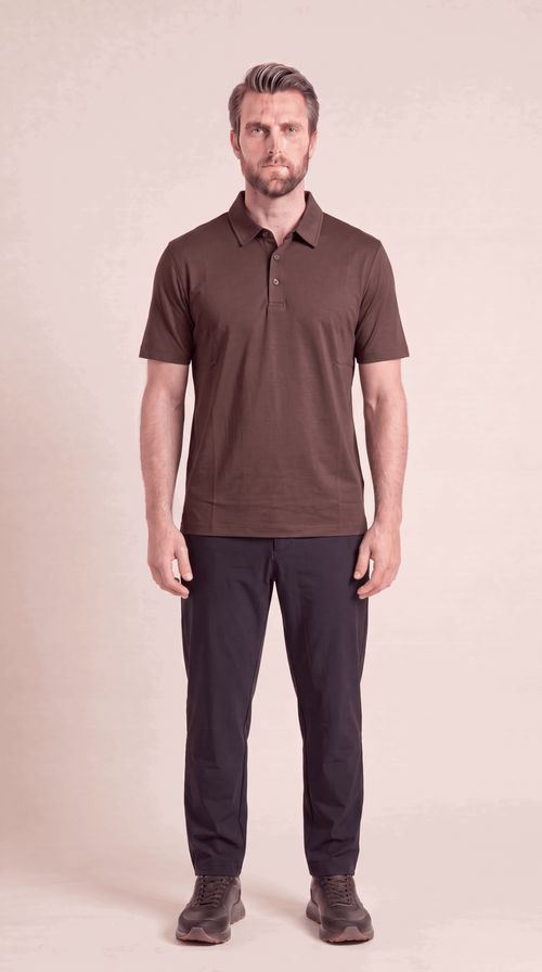 INTERLOCK SUPIMA POLO | DARK BROWN