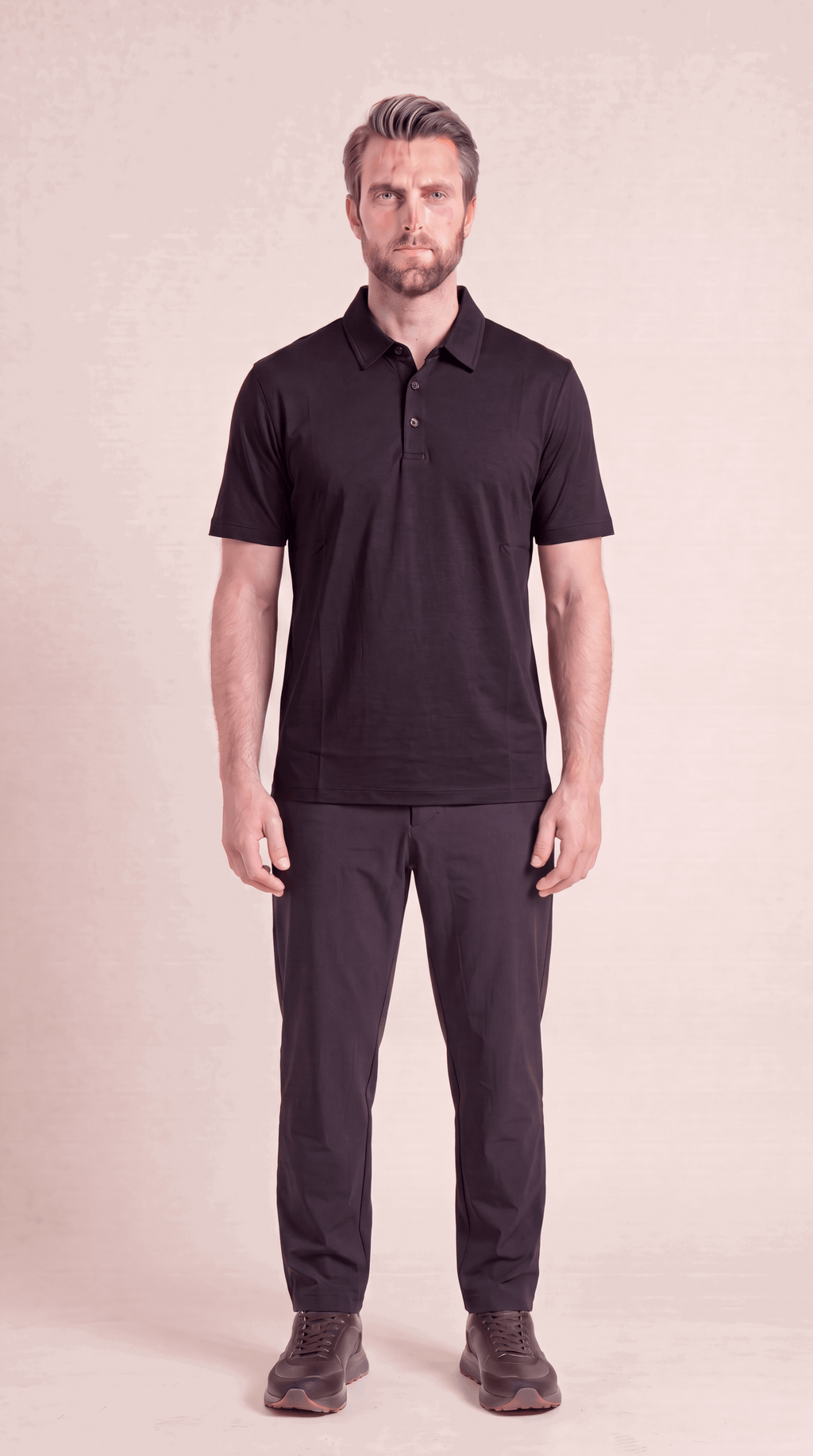 INTERLOCK SUPIMA POLO | ONXY BLACK