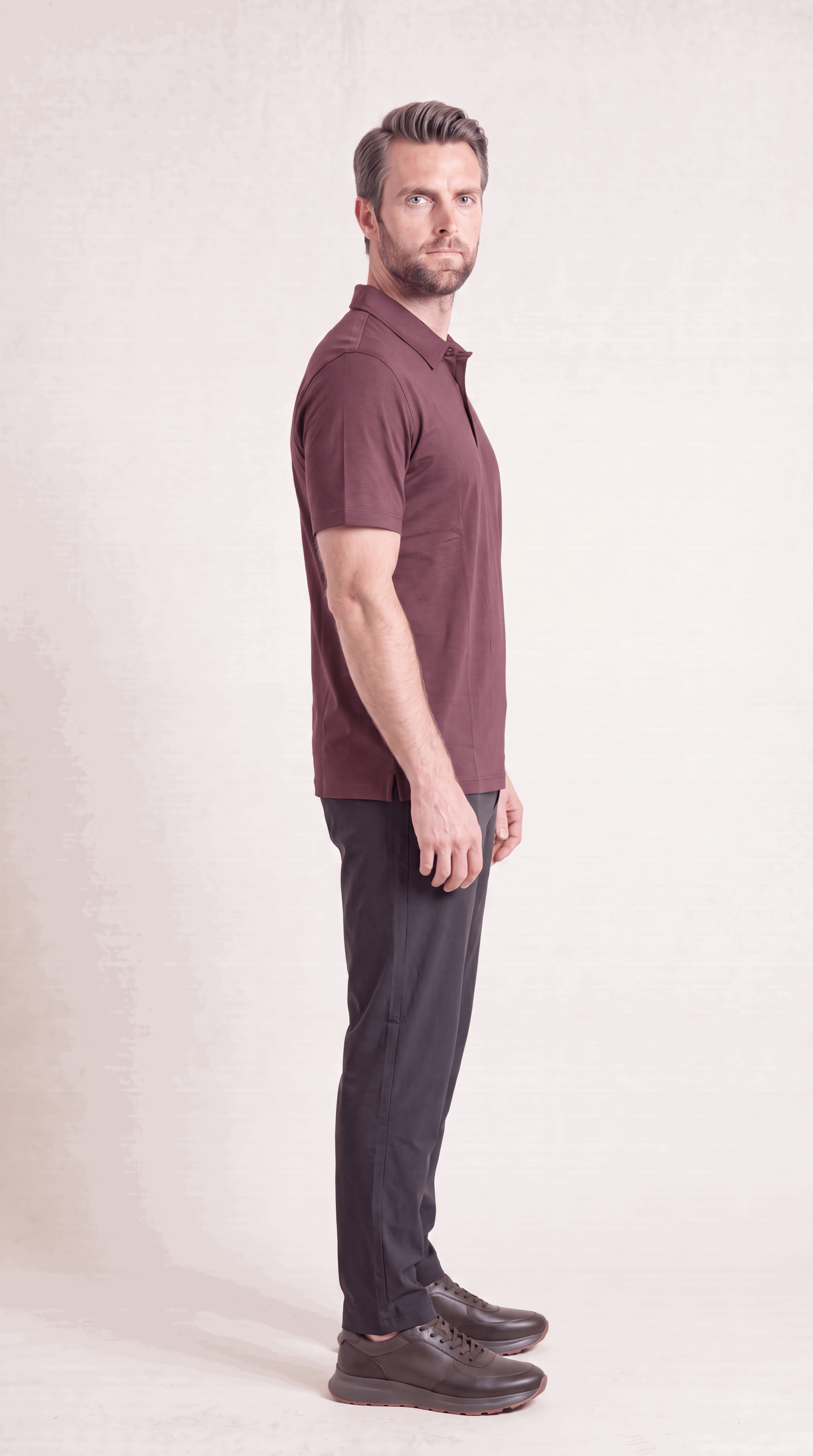 INTERLOCK SUPIMA POLO | WINE RED
