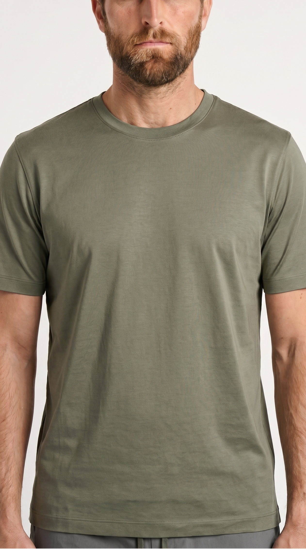 INTERLOCK SUPIMA T-SHIRT | DARK GRAYISH GREEN