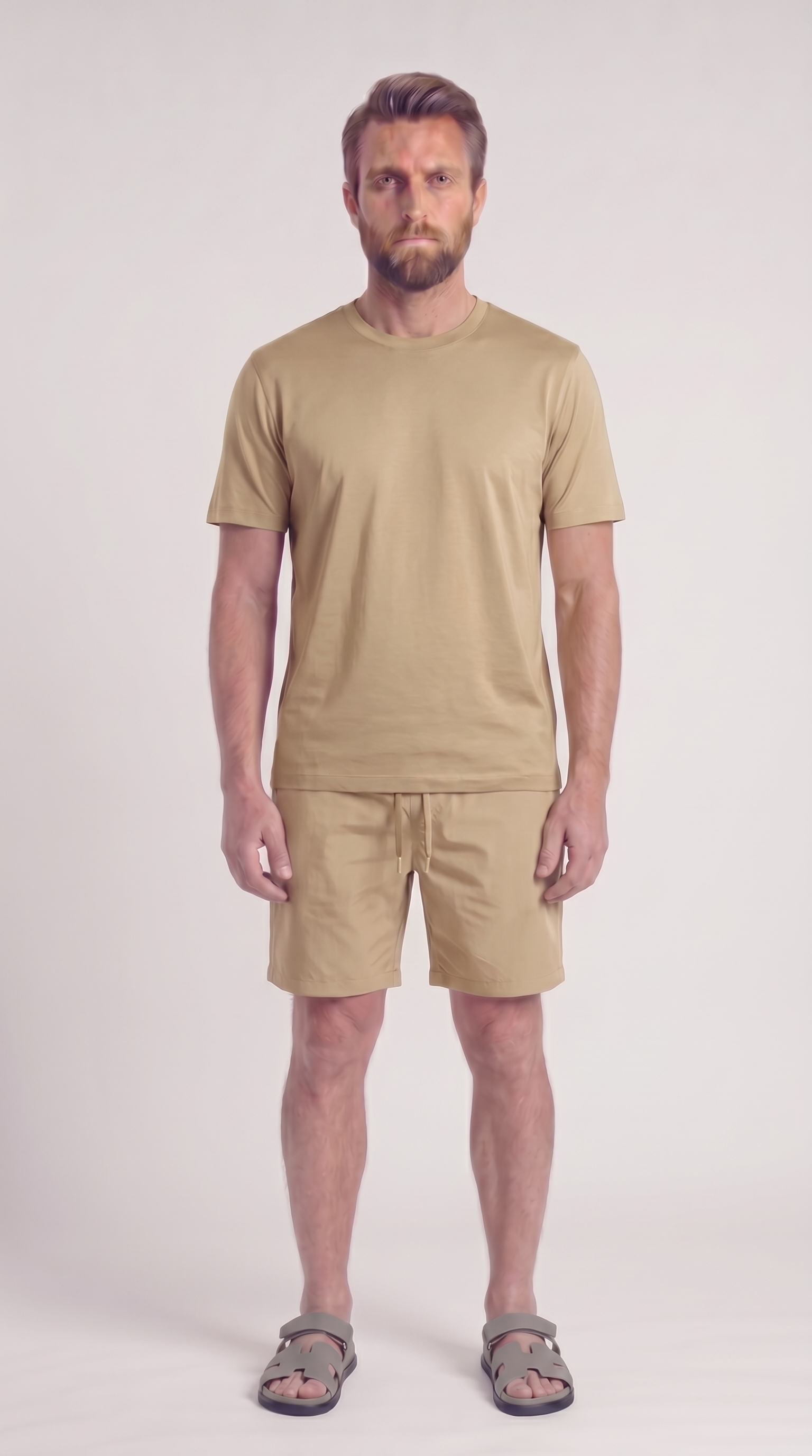INTERLOCK SUPIMA SHORT | BEIGE