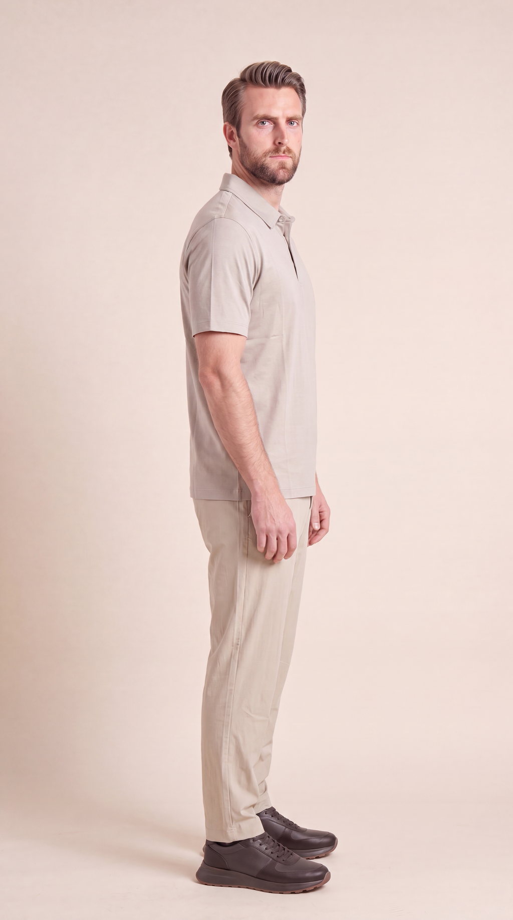 INTERLOCK SUPIMA POLO | LIGHT BEIGE