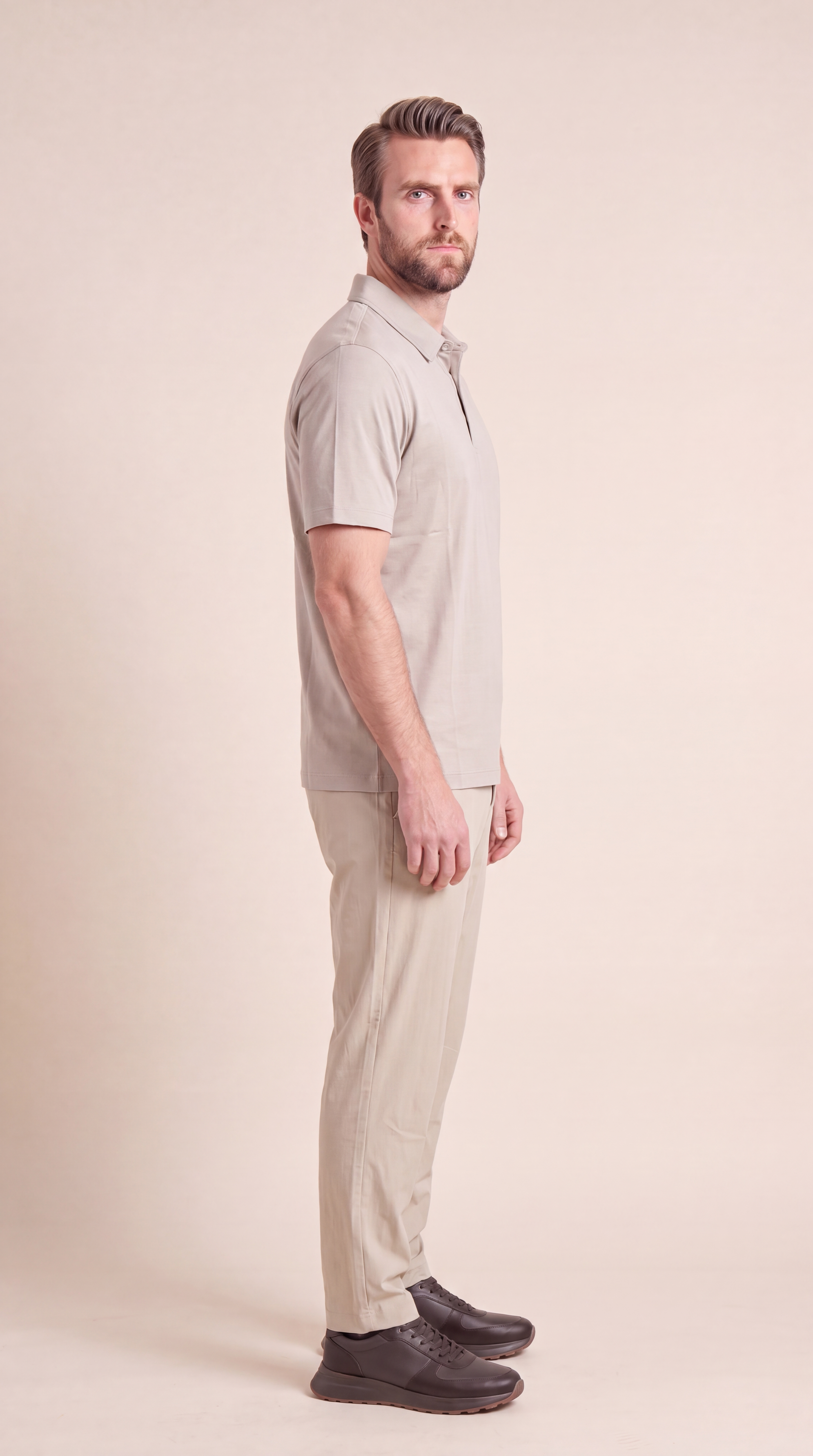 INTERLOCK SUPIMA POLO | LIGHT BEIGE