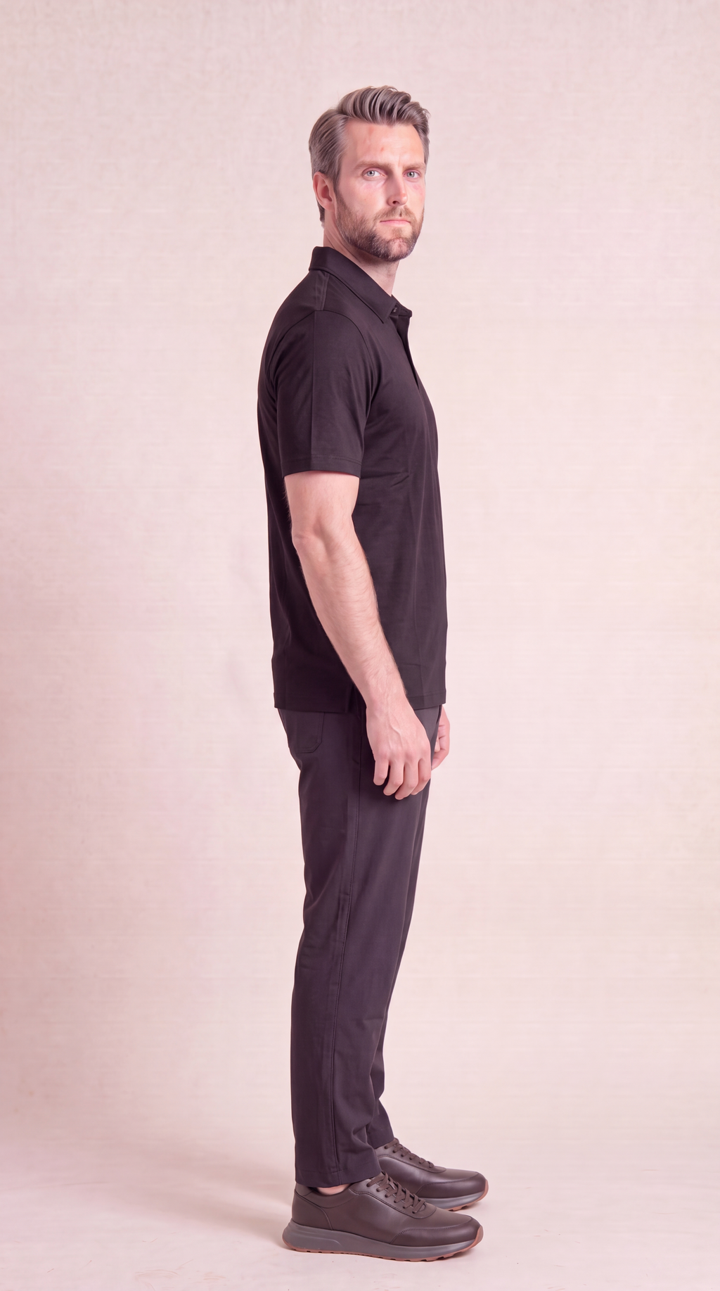 INTERLOCK SUPIMA POLO | ONXY BLACK