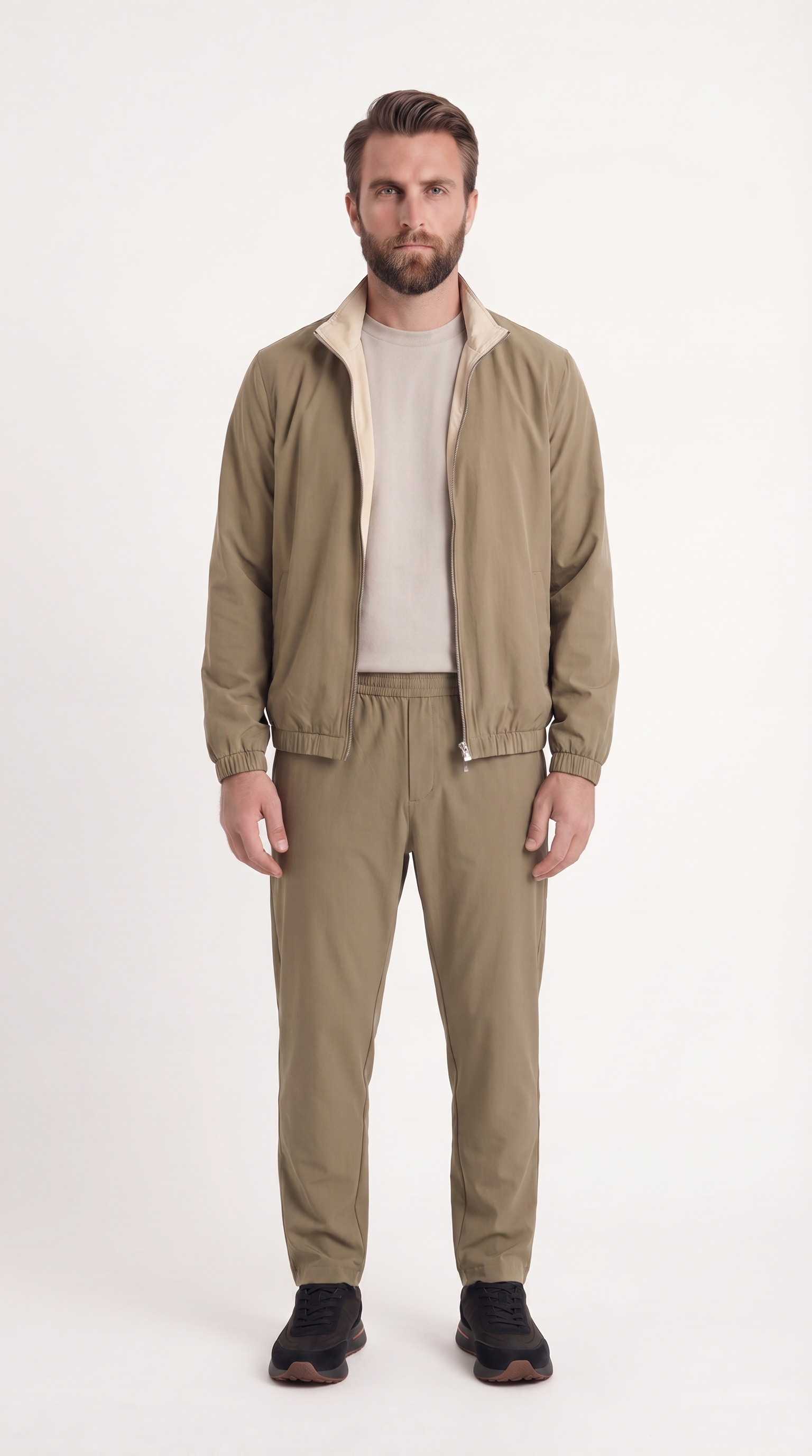 REVERSIBLE JACKET GREY APRICOT/CREME WHITE