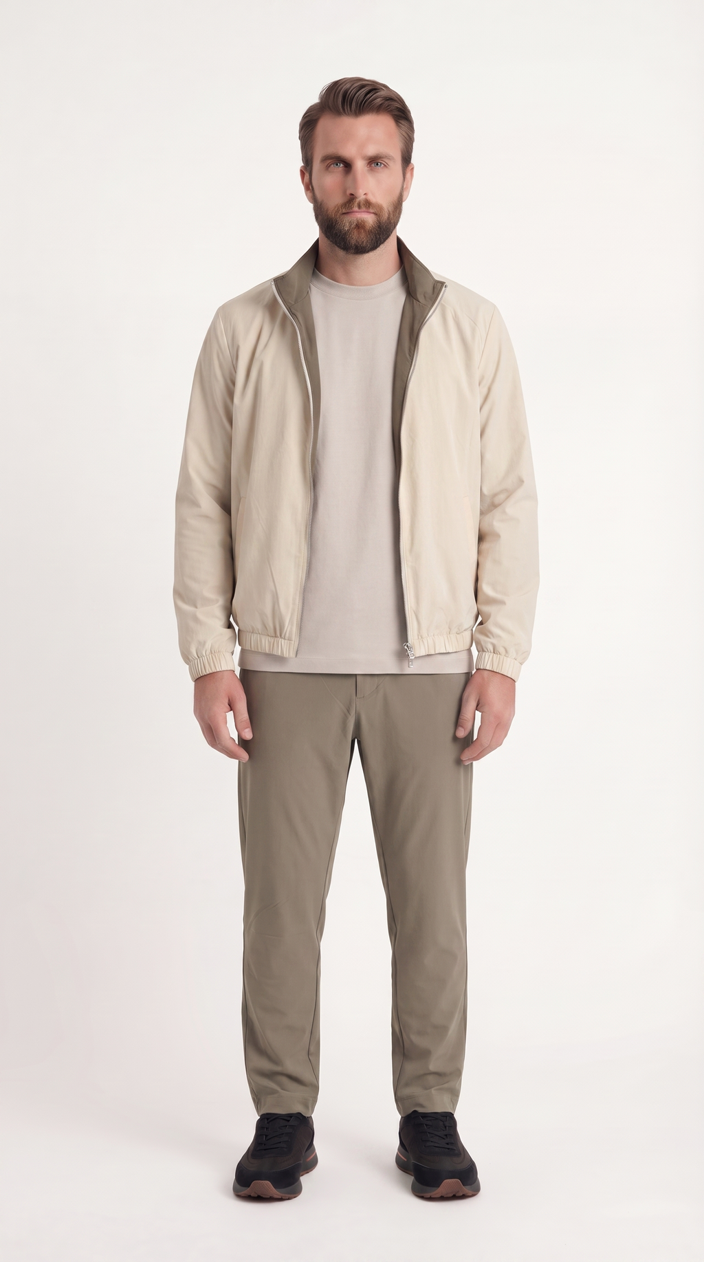 REVERSIBLE JACKET GREY APRICOT/CREME WHITE