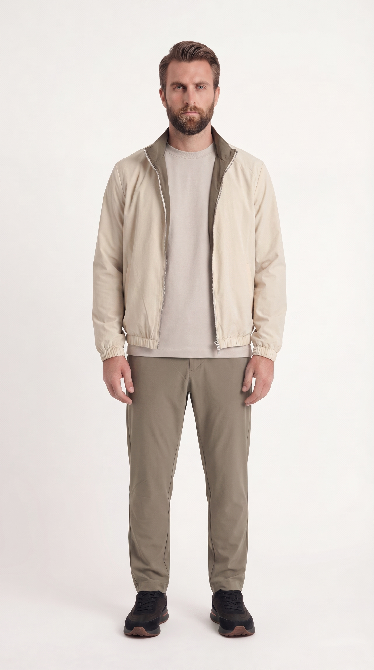 REVERSIBLE JACKET GREY APRICOT/CREME WHITE