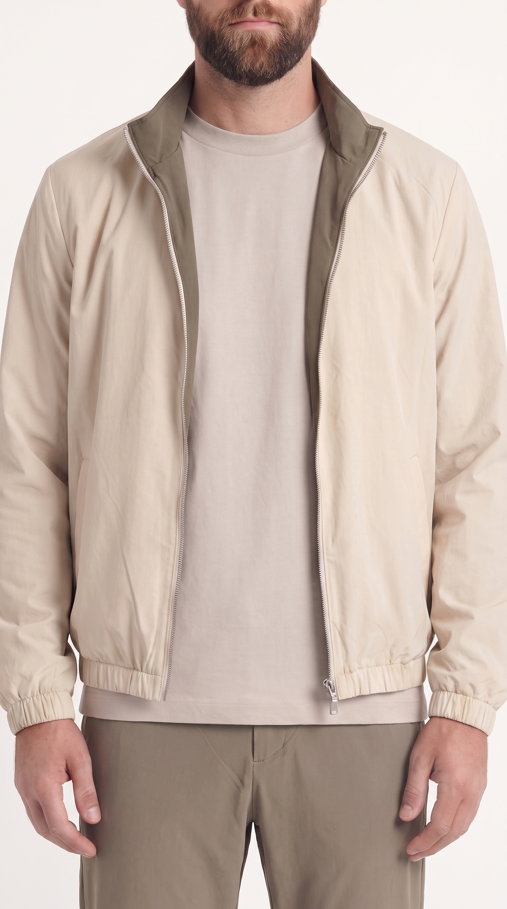 REVERSIBLE JACKET GREY APRICOT/CREME WHITE
