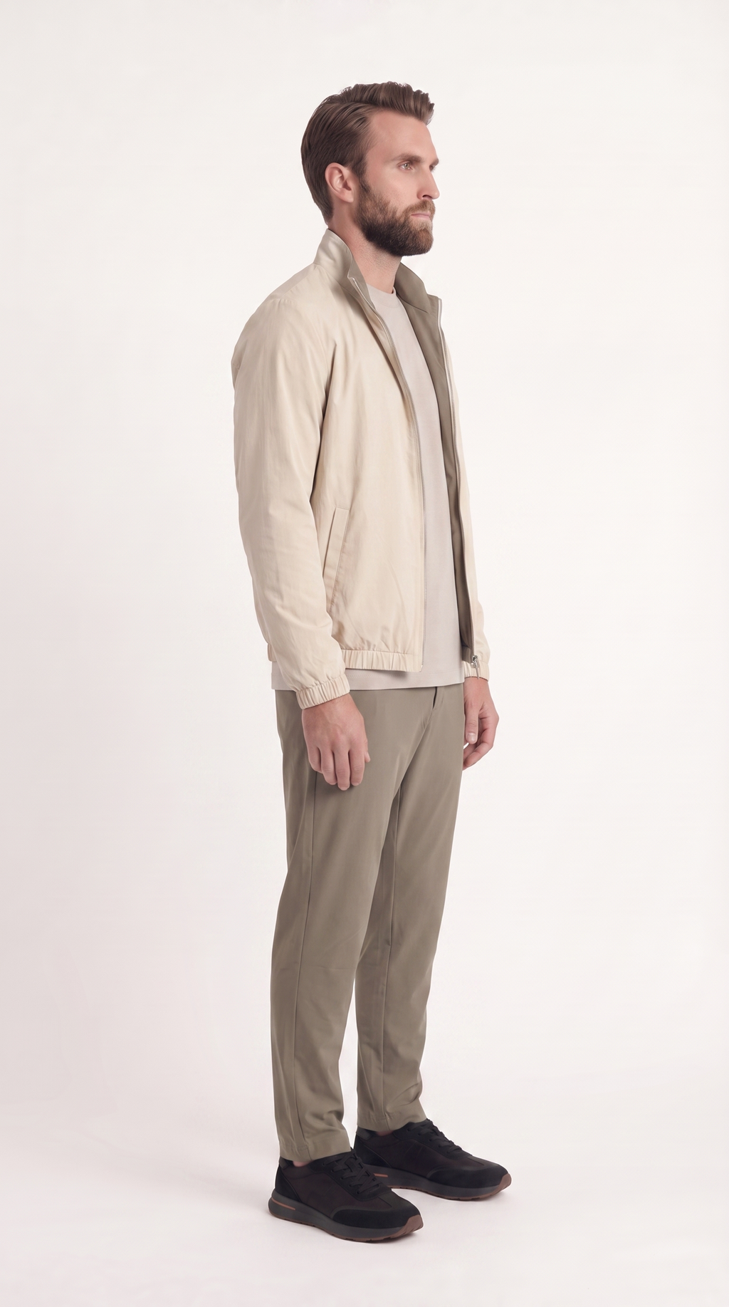 REVERSIBLE JACKET GREY APRICOT/CREME WHITE