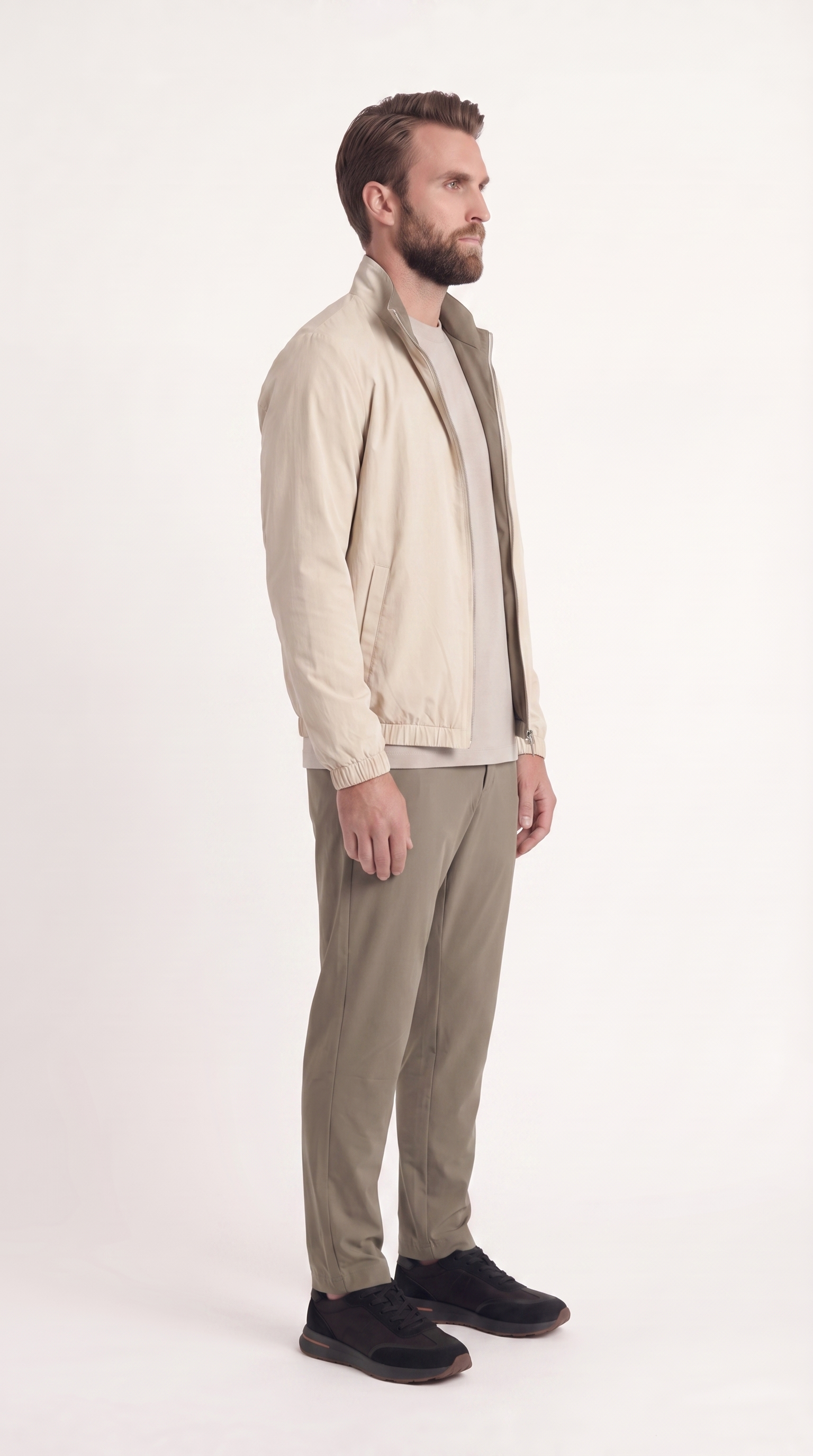 REVERSIBLE JACKET GREY APRICOT/CREME WHITE