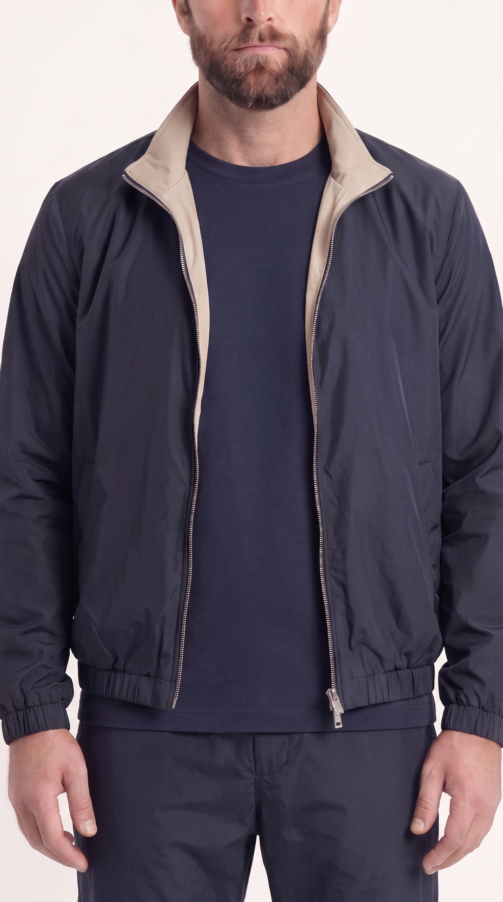 REVERSIBLE JACKET NAVY BLUE/BEIGE