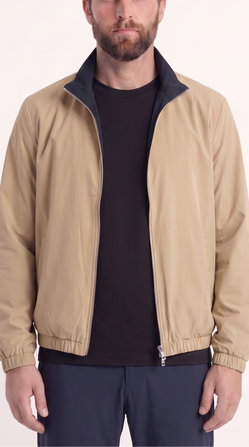 REVERSIBLE JACKET NAVY BLUE/BEIGE