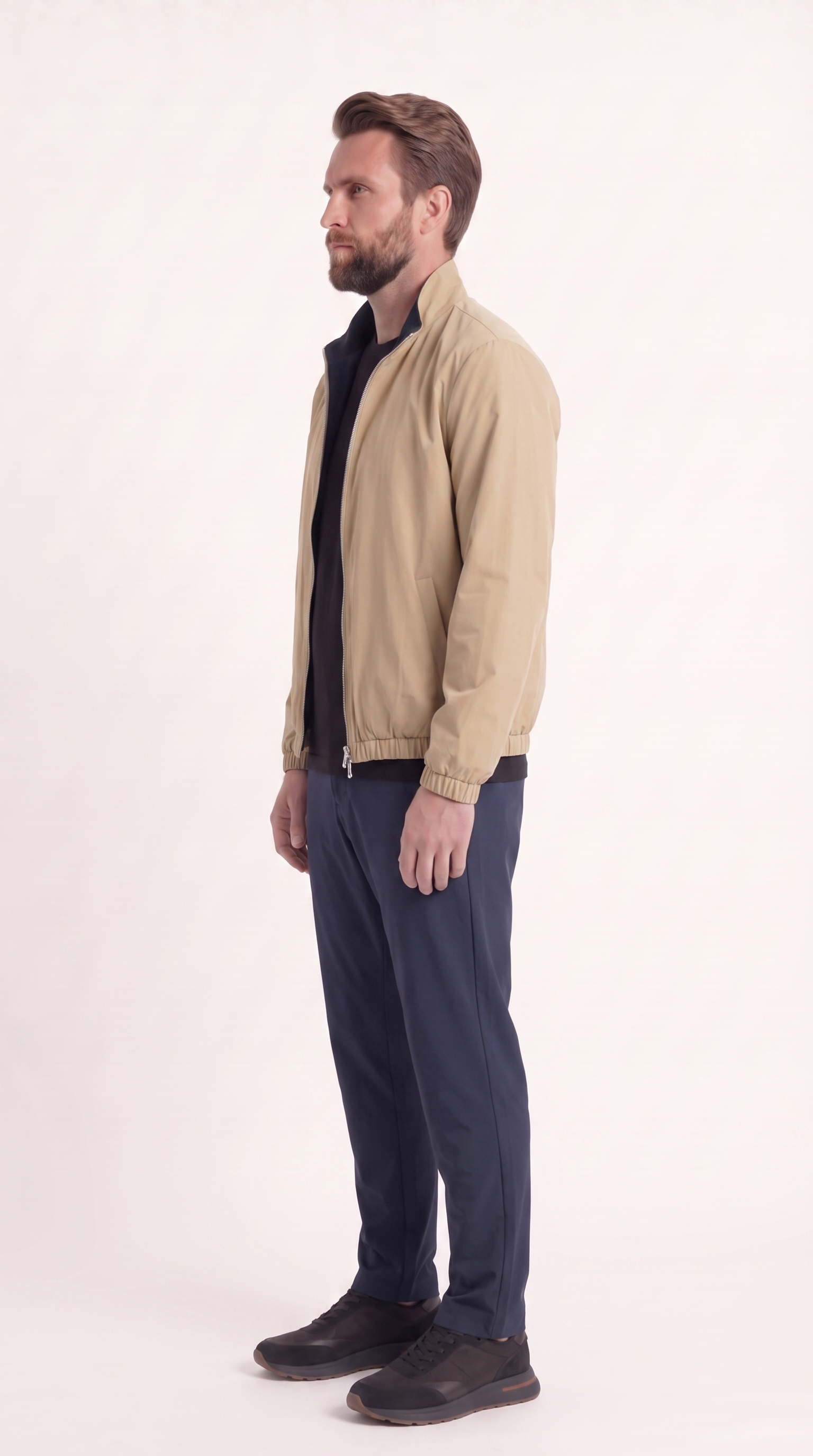 REVERSIBLE JACKET NAVY BLUE/BEIGE