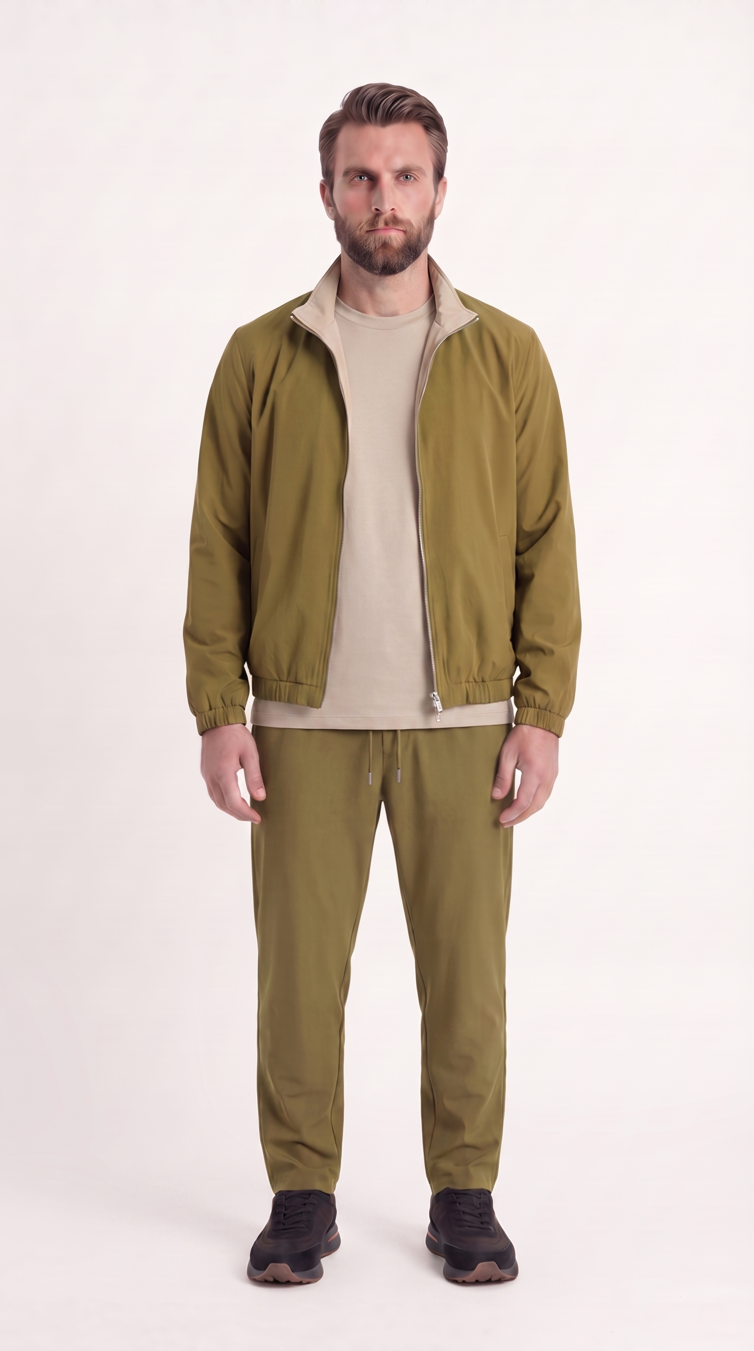 REVERSIBLE JACKET ONXY GREEN/BEIGE