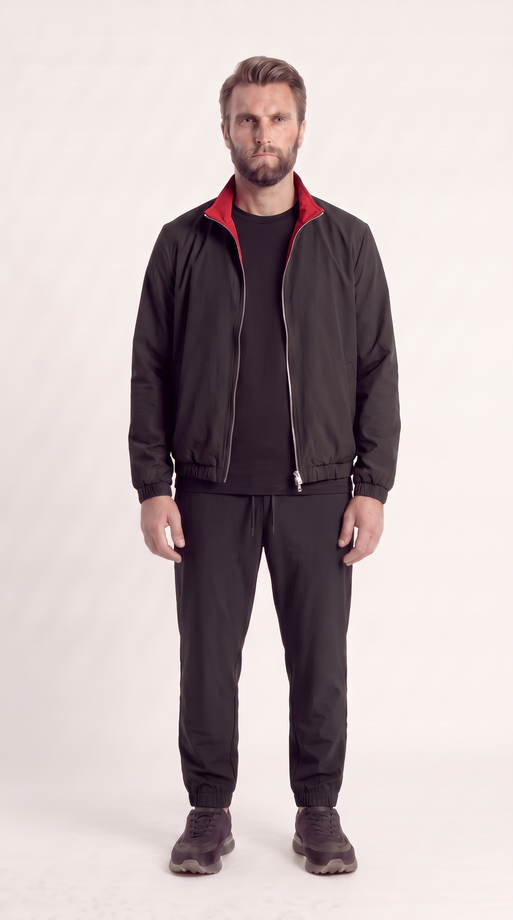 REVERSIBLE JACKET ONXY BLACK/BURGUNDY RED