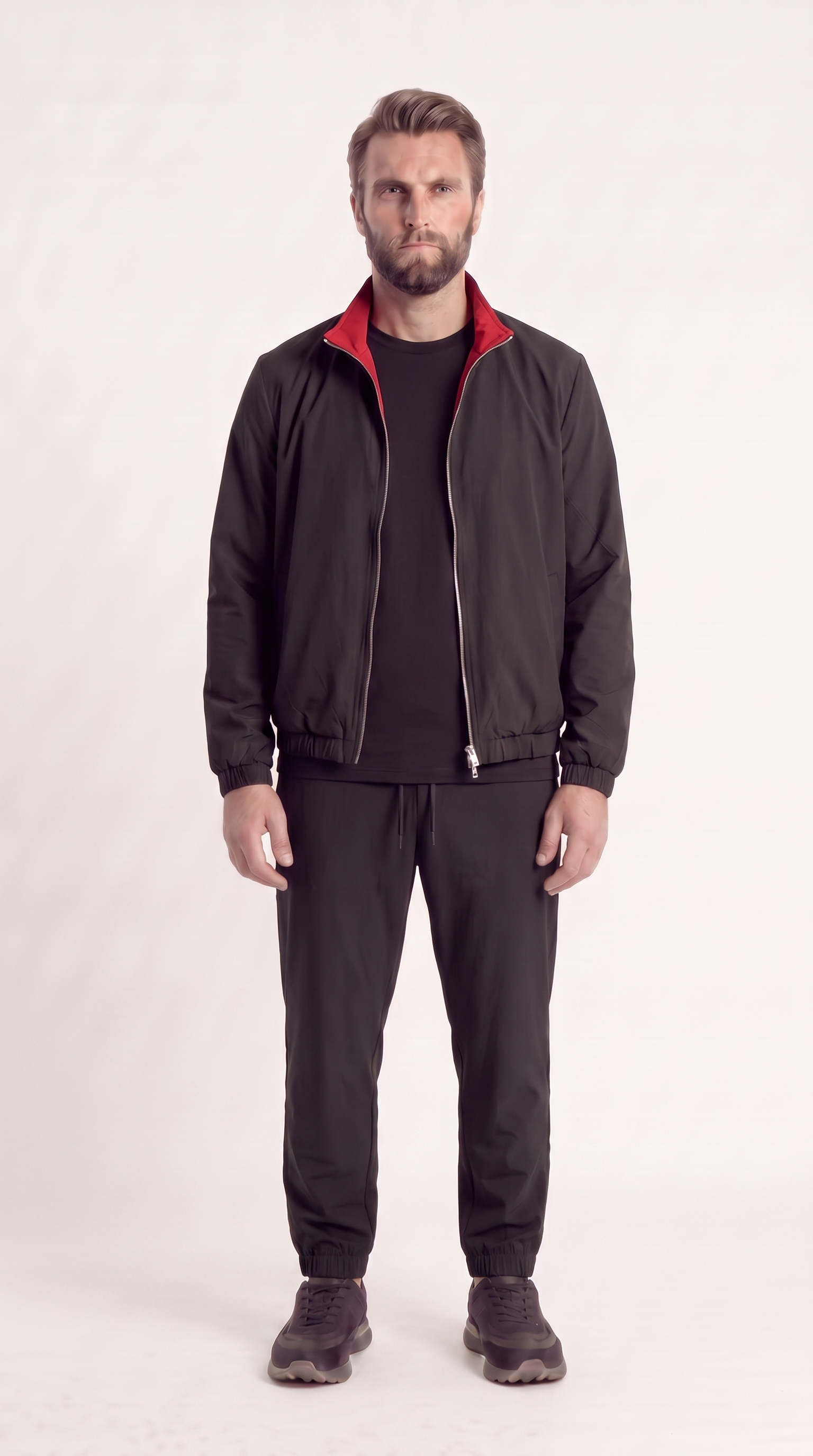 REVERSIBLE JACKET ONXY BLACK/BURGUNDY RED