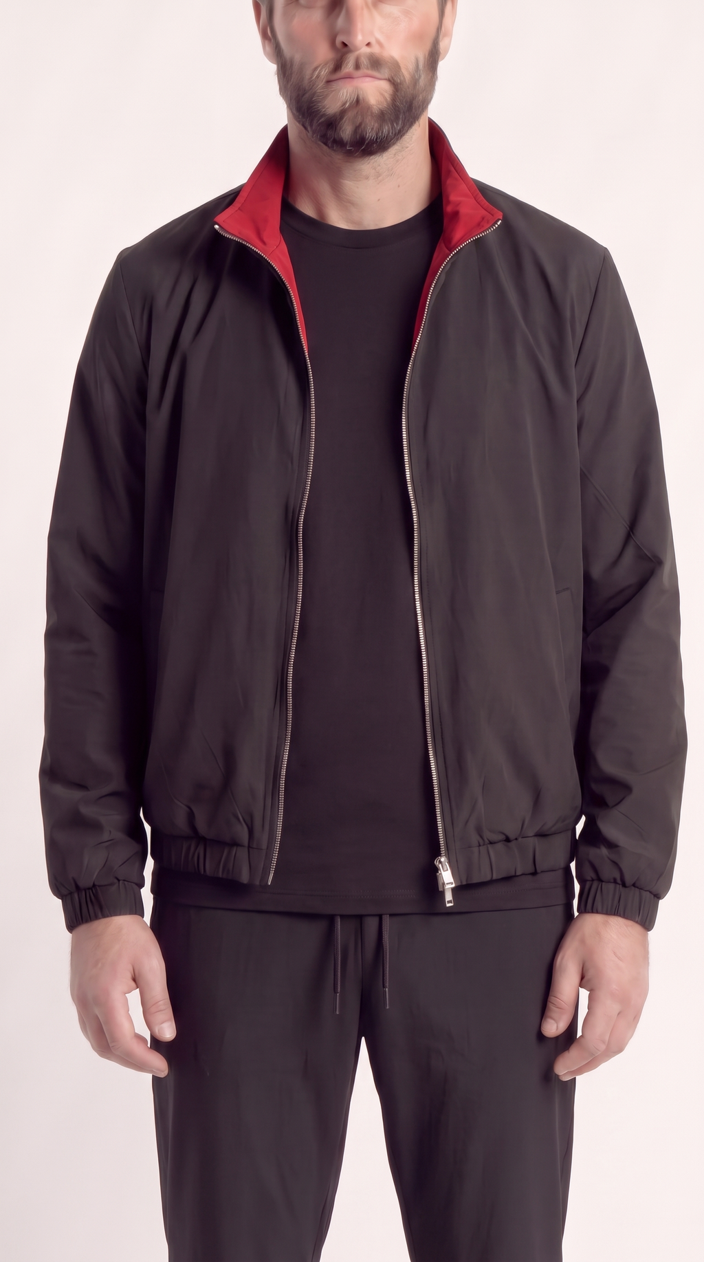 REVERSIBLE JACKET ONXY BLACK/BURGUNDY RED