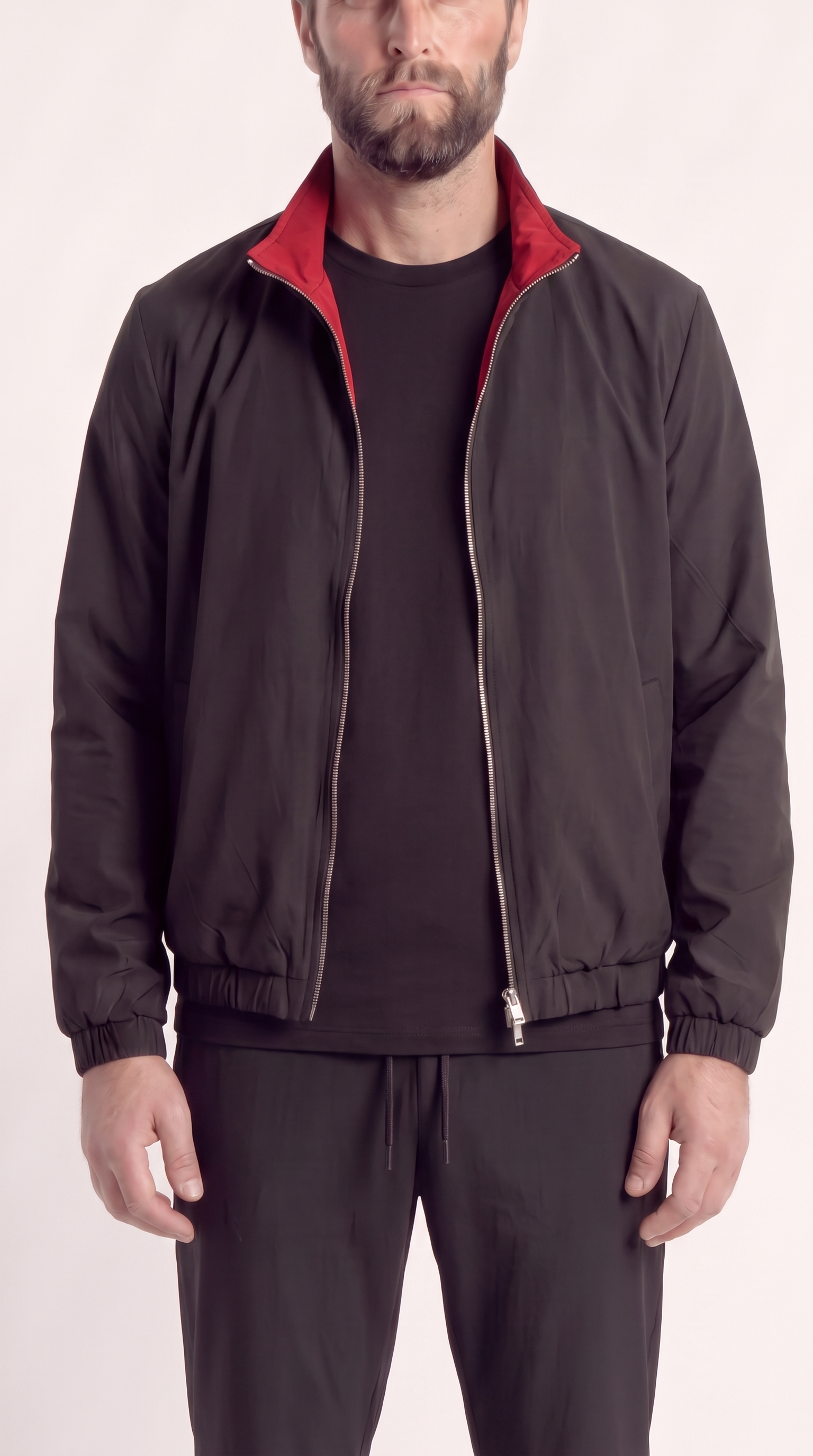 REVERSIBLE JACKET ONXY BLACK/BURGUNDY RED