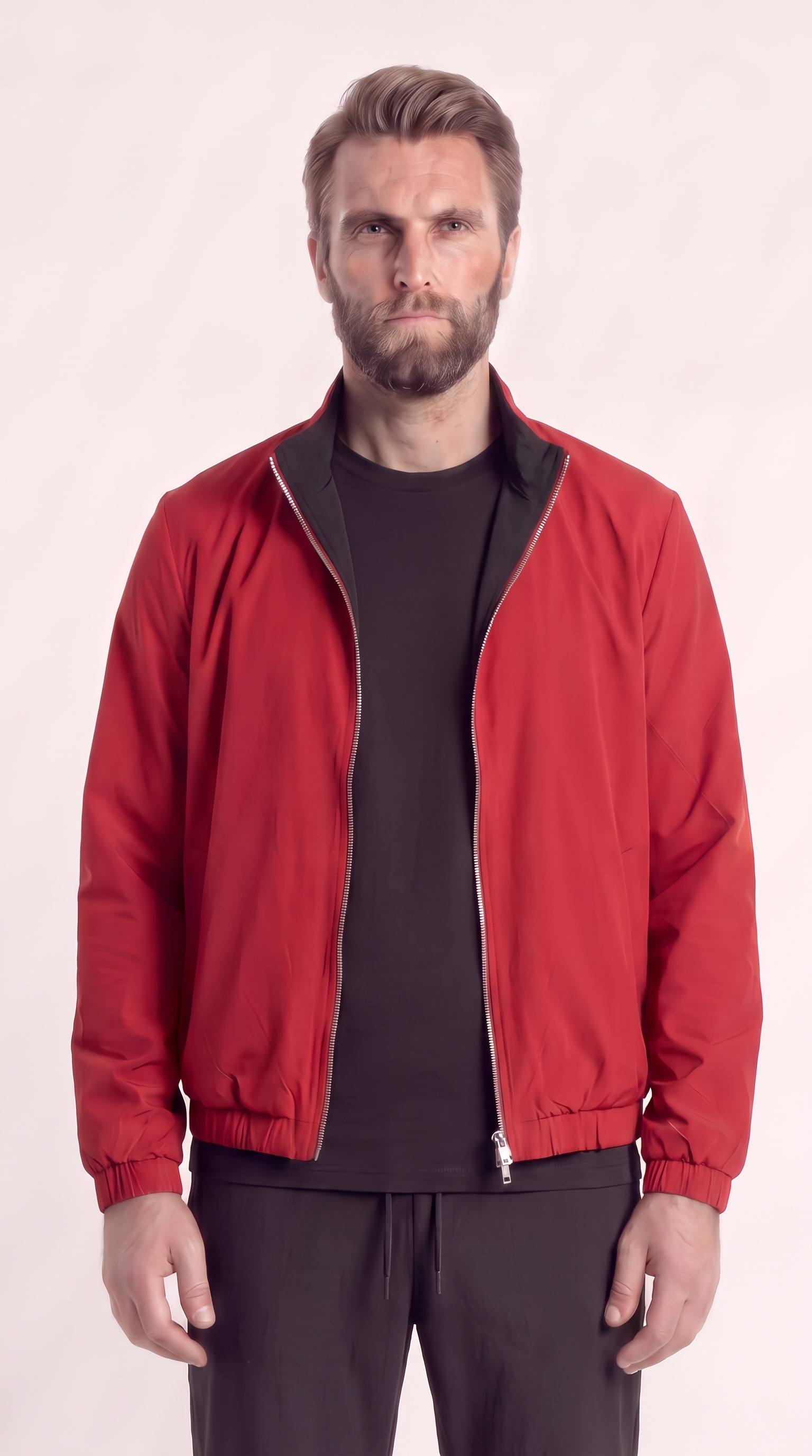 REVERSIBLE JACKET ONXY BLACK/BURGUNDY RED
