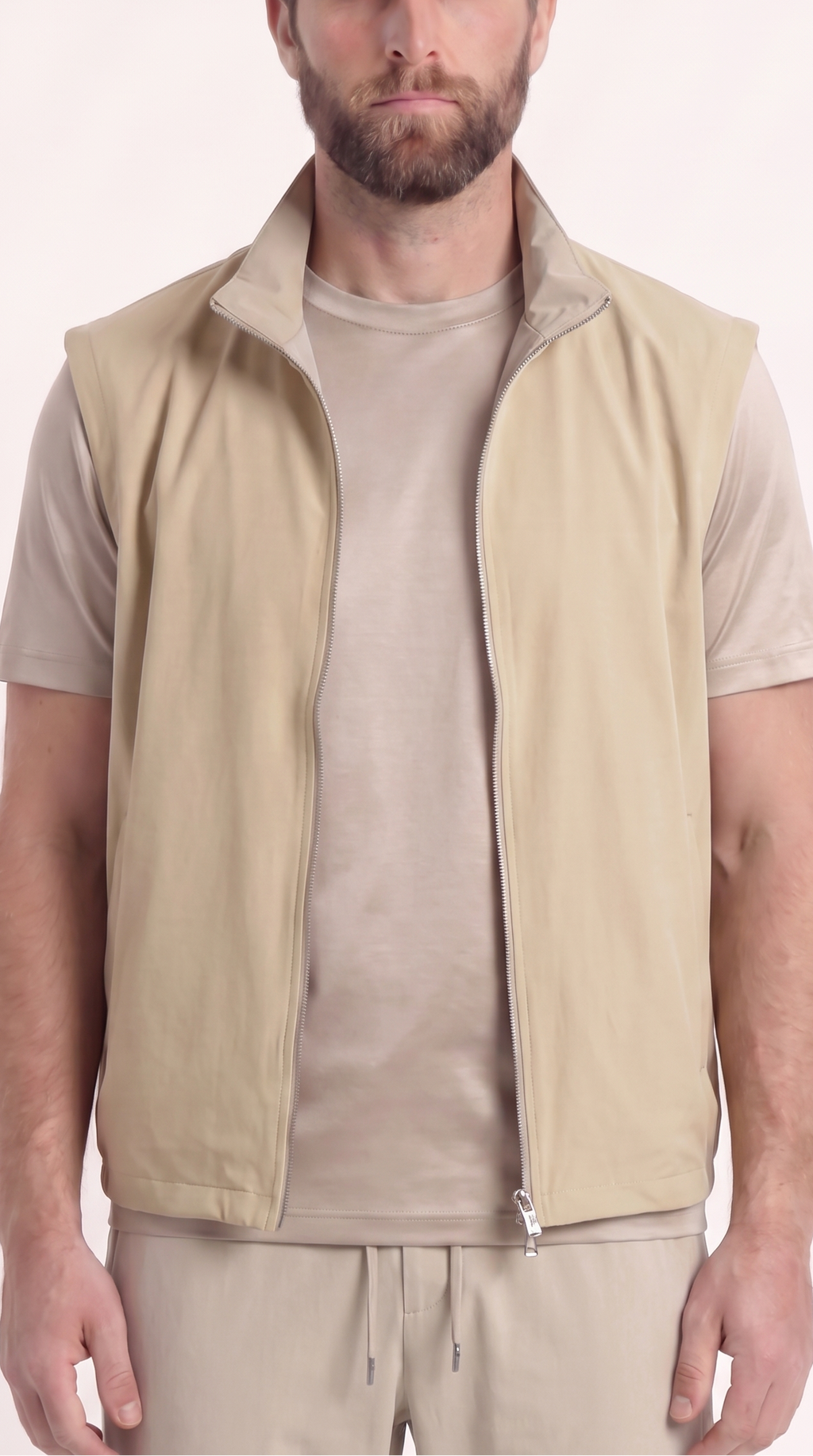 REVERSIBLE GILET GREY/BEIGE