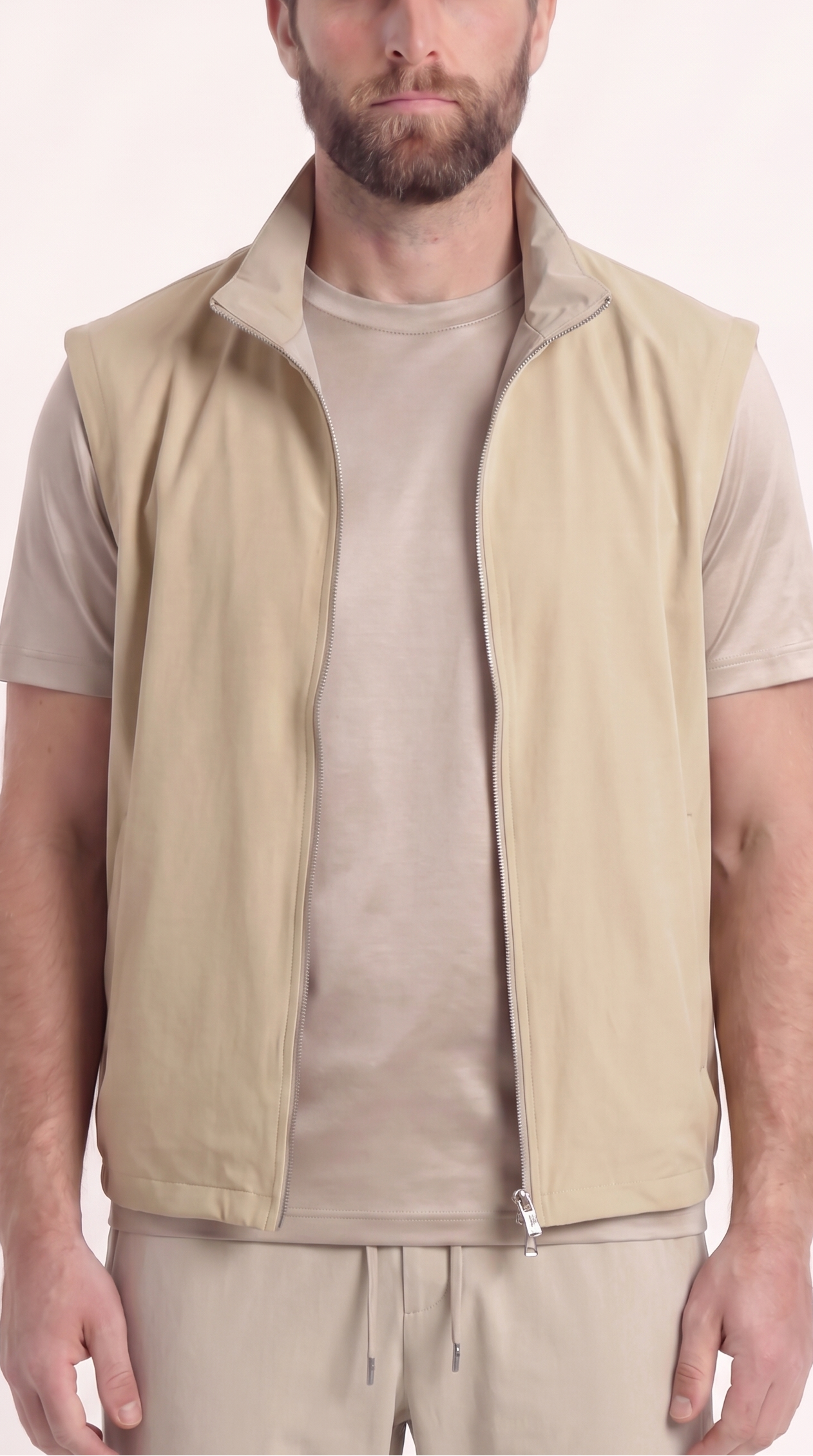 REVERSIBLE GILET GREY/BEIGE