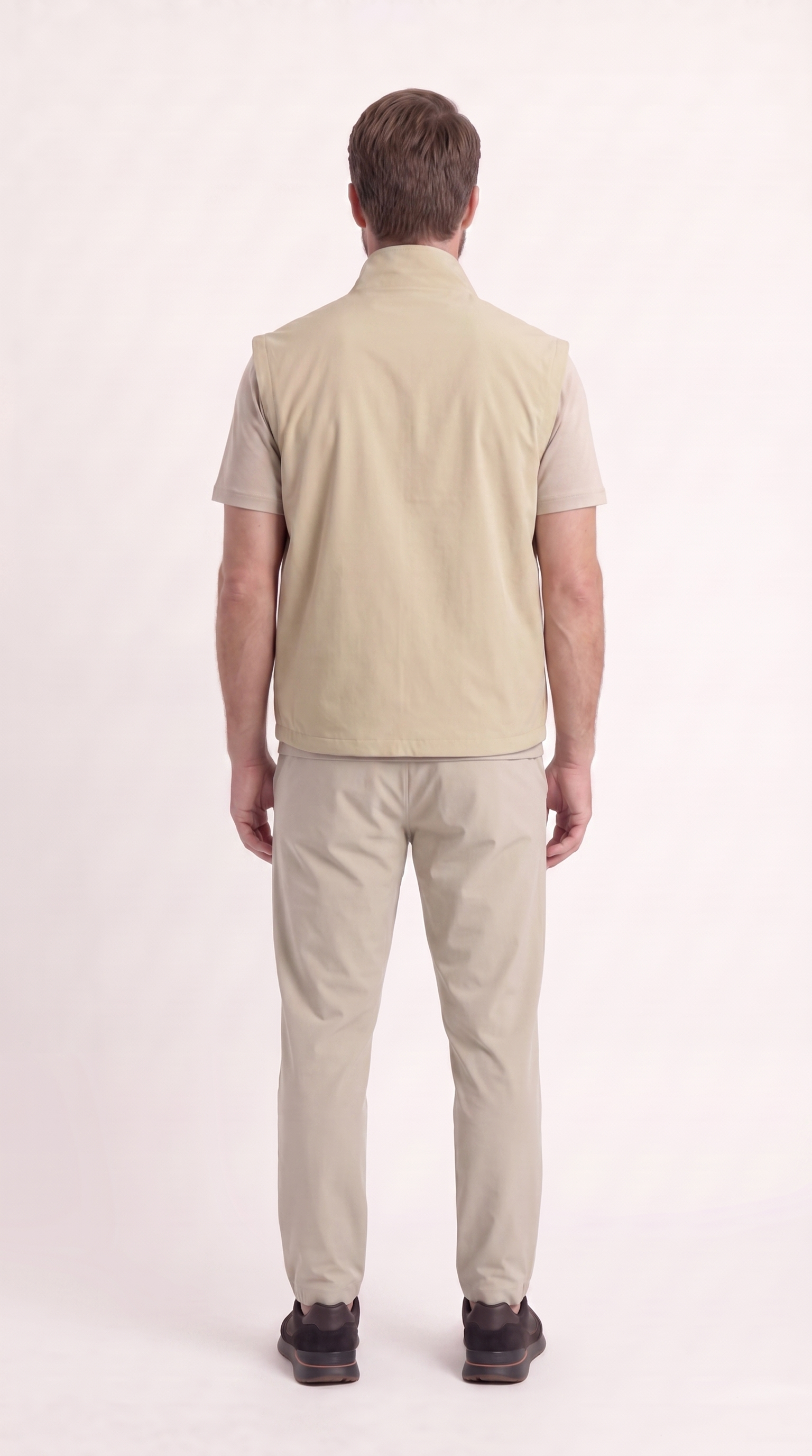 REVERSIBLE GILET GREY/BEIGE