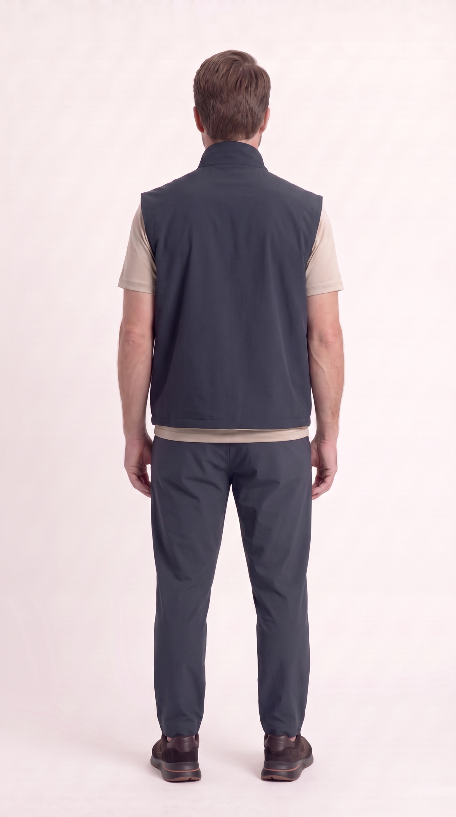 REVERSIBLE GILET NAVY BLUE/BEIGE
