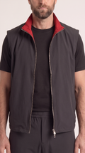REVERSIBLE GILET ONXY BLACK/BURGUNDY RED