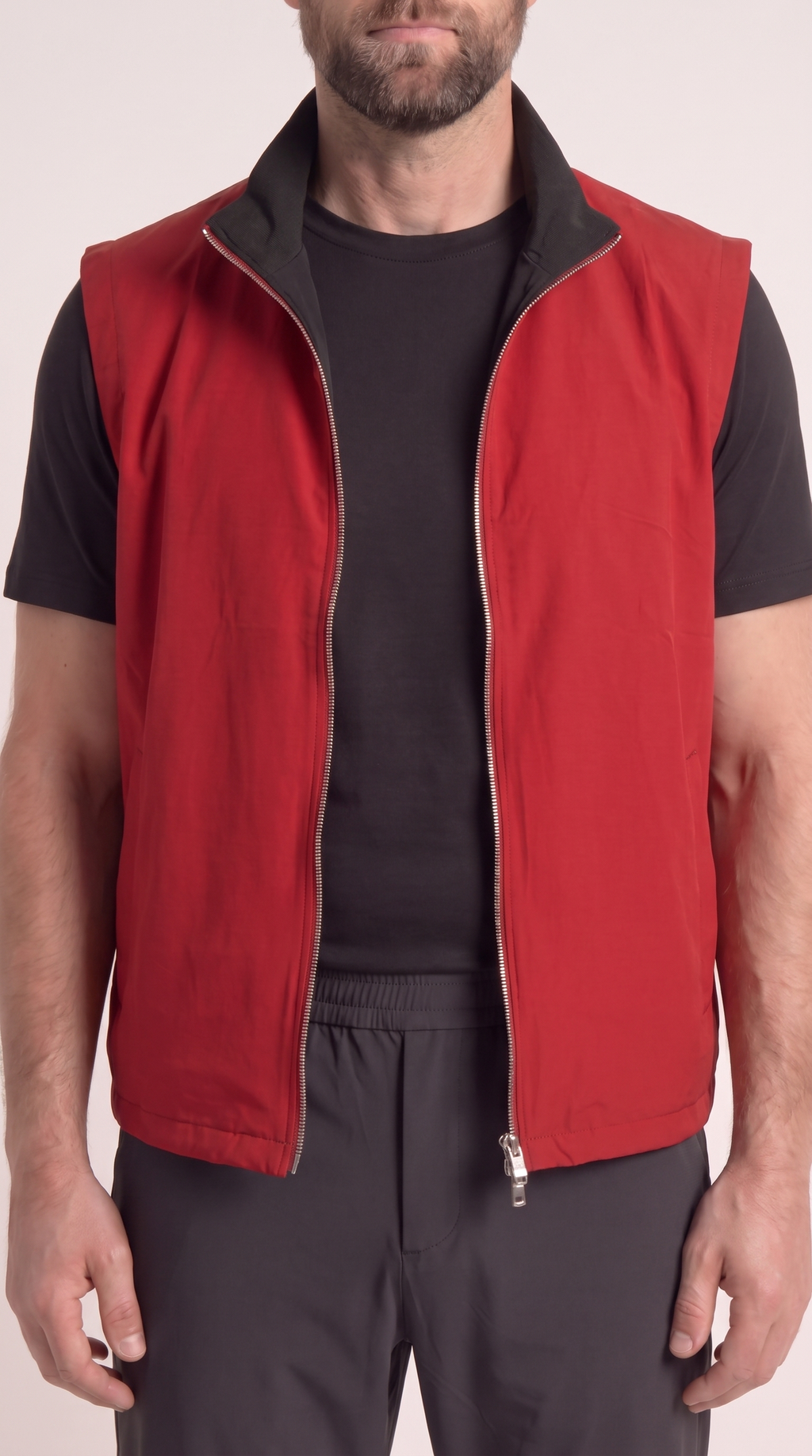 REVERSIBLE GILET ONXY BLACK/BURGUNDY RED