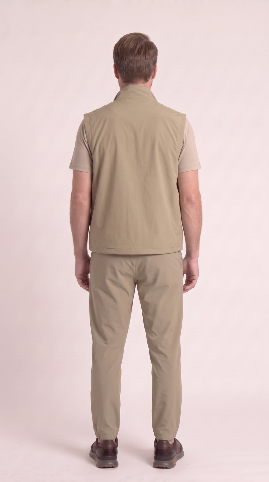 REVERSIBLE GILET GREY-APRICOT/OFF-WHITE