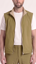 REVERSIBLE GILET GREEN/BEIGE