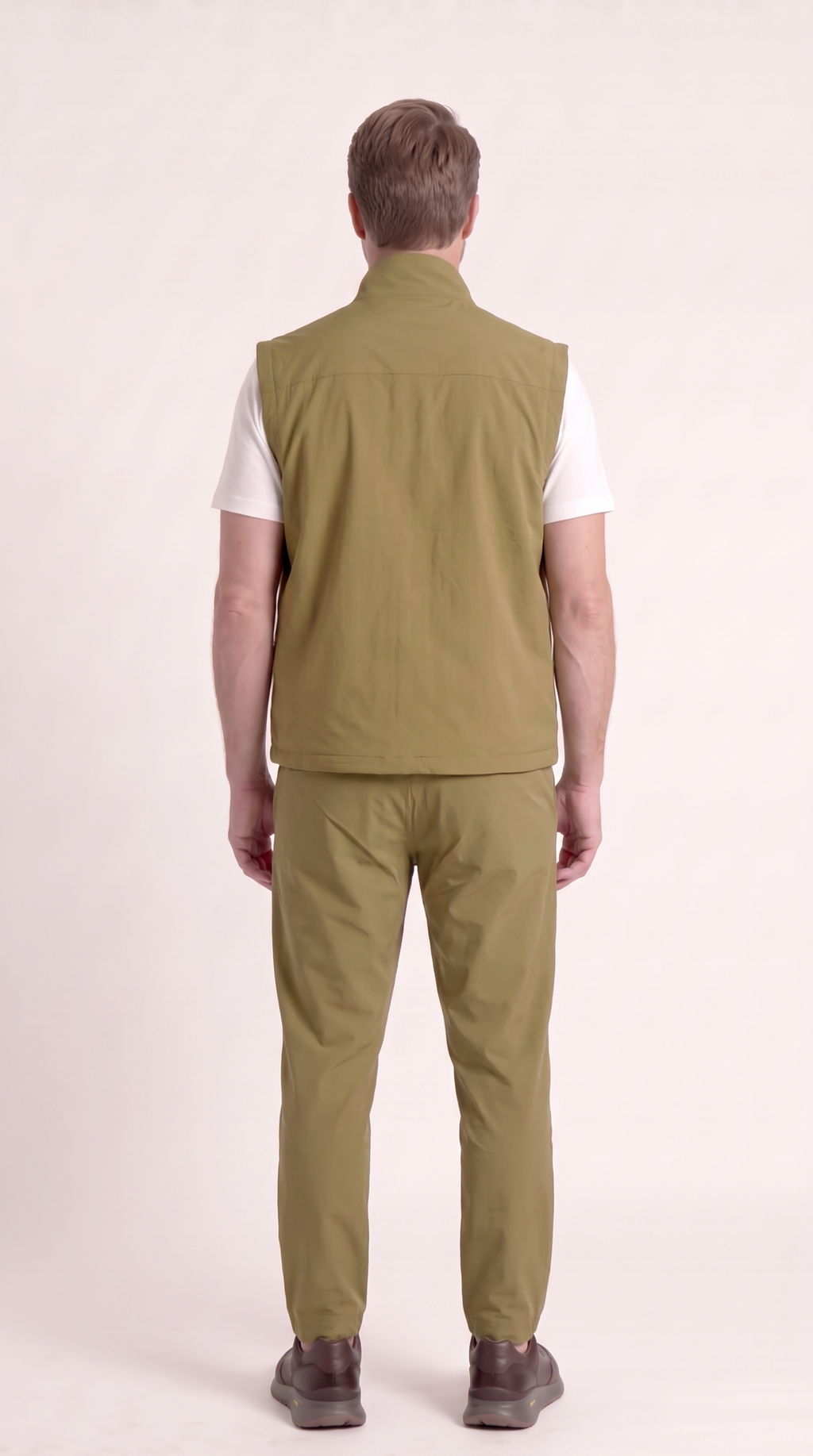 REVERSIBLE GILET GREEN/BEIGE