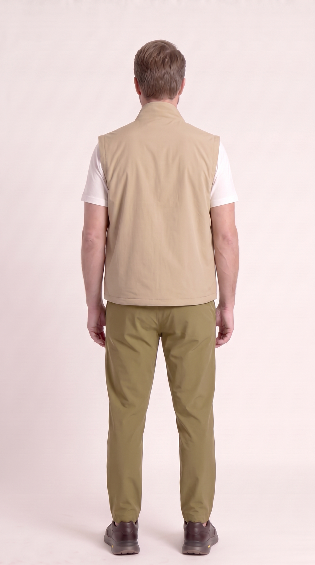 REVERSIBLE GILET GREEN/BEIGE