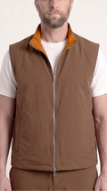 REVERSIBLE GILET BROWN/AUBURN