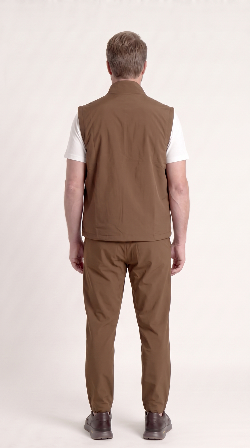 REVERSIBLE GILET BROWN/AUBURN