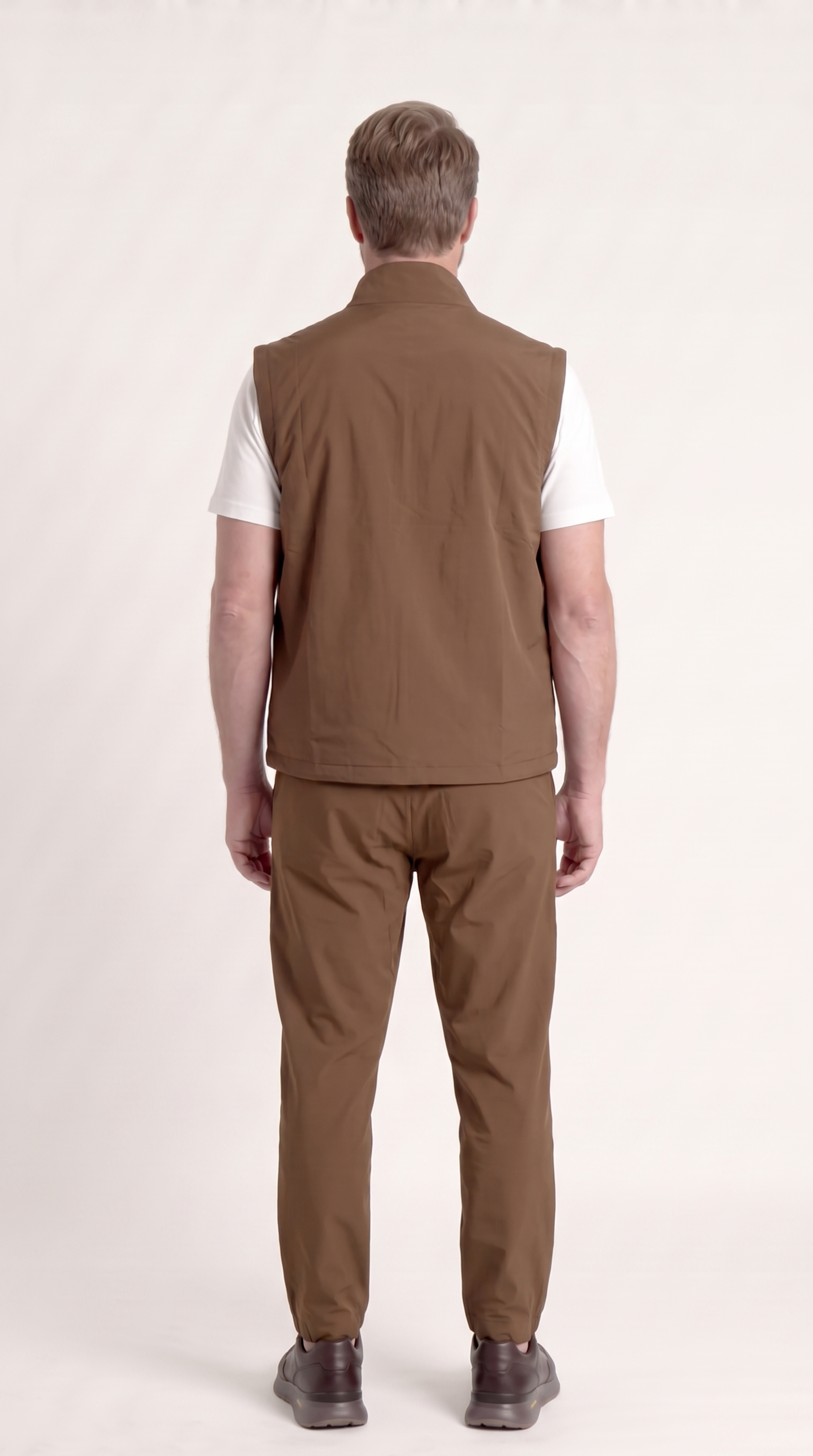 REVERSIBLE GILET BROWN/AUBURN