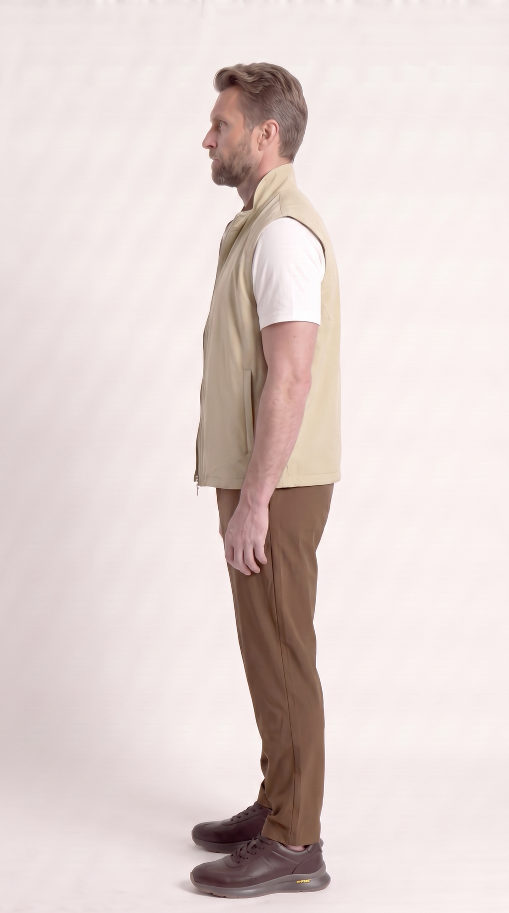 REVERSIBLE GILET BROWN/BEIGE