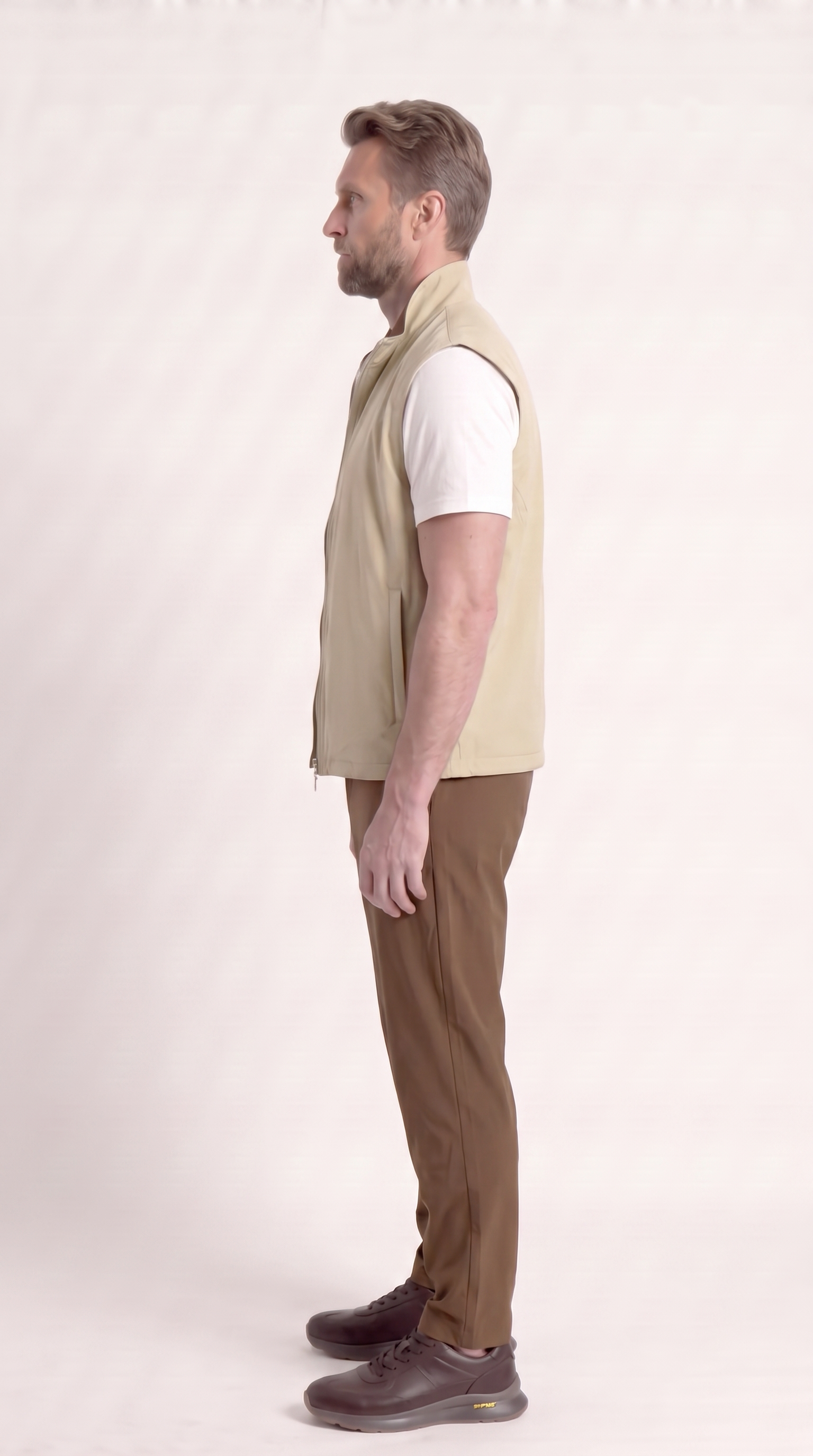 REVERSIBLE GILET BROWN/BEIGE