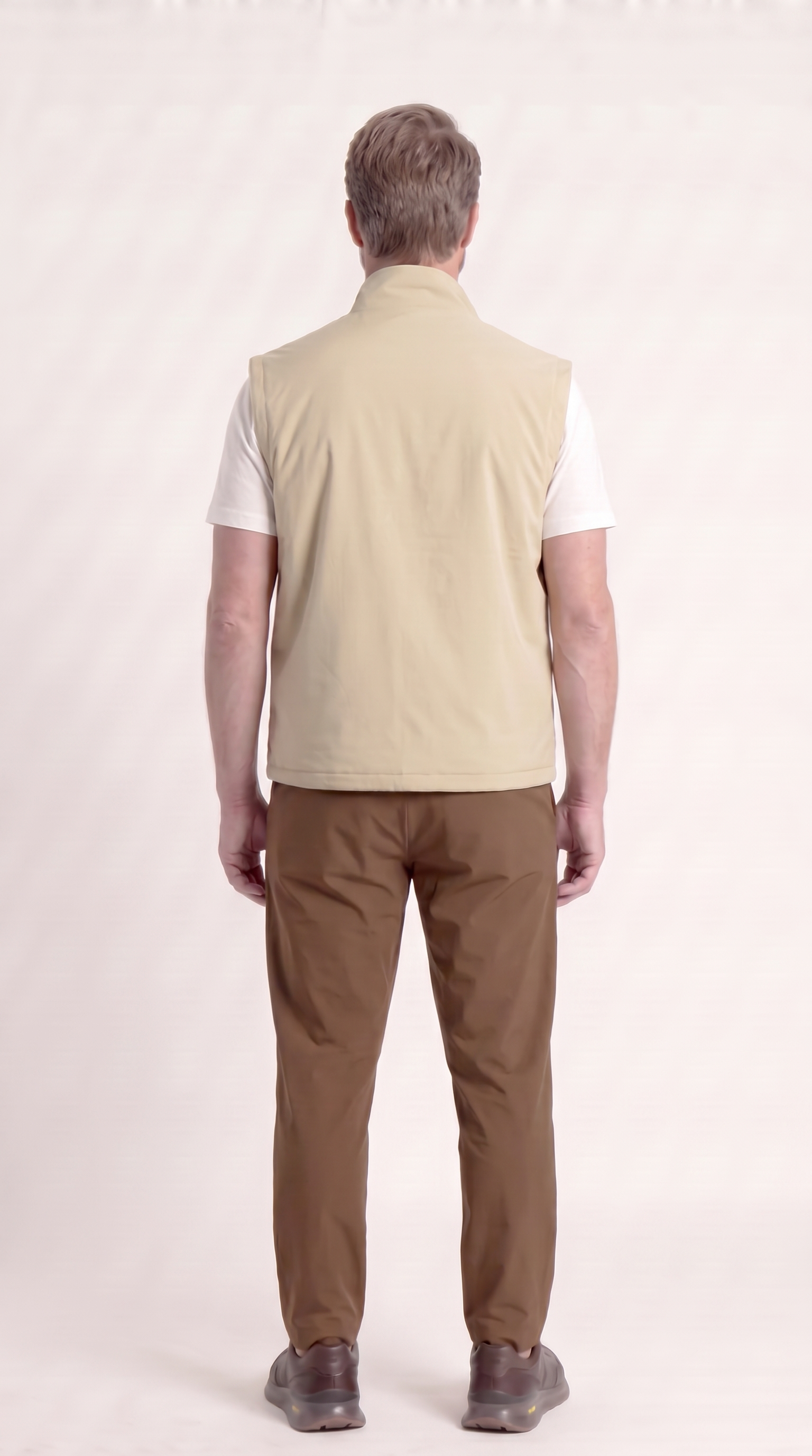 REVERSIBLE GILET BROWN/BEIGE