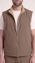 REVERSIBLE GILET GREY/BEIGE