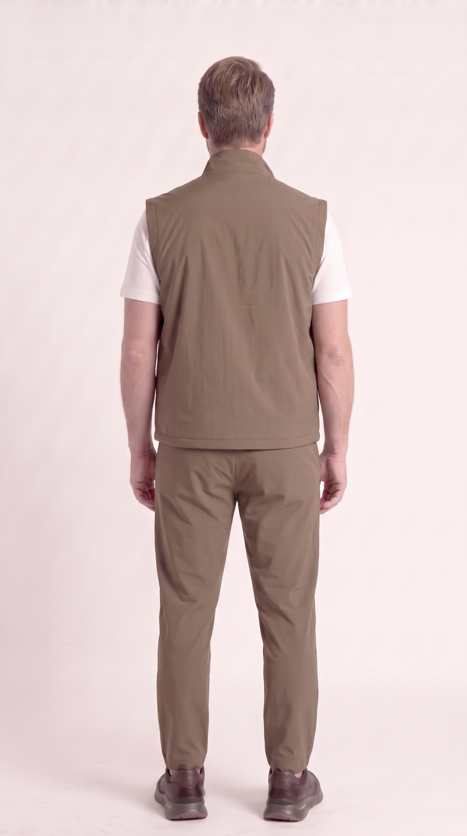 REVERSIBLE GILET GREY/BEIGE