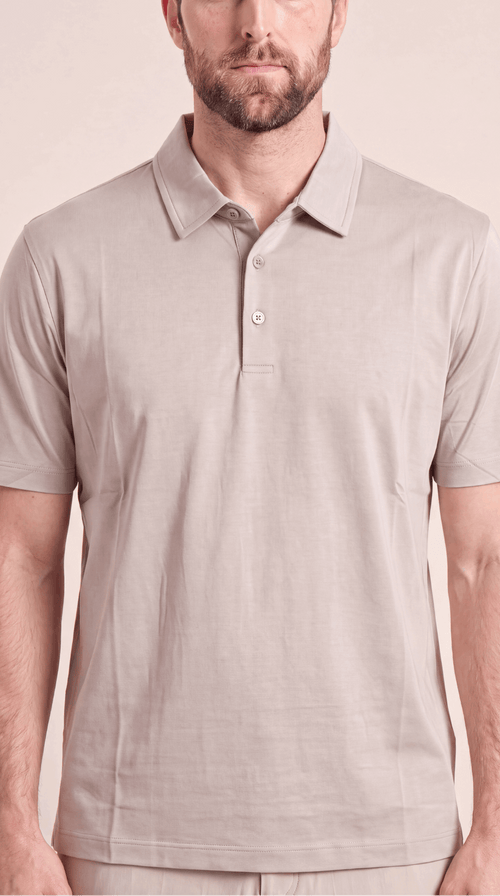INTERLOCK SUPIMA POLO | LIGHT BEIGE