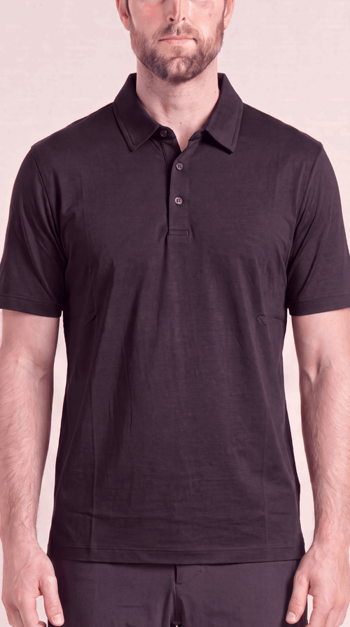 INTERLOCK SUPIMA POLO | ONXY BLACK