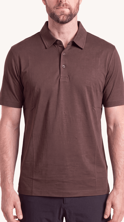 INTERLOCK SUPIMA POLO | DARK BROWN